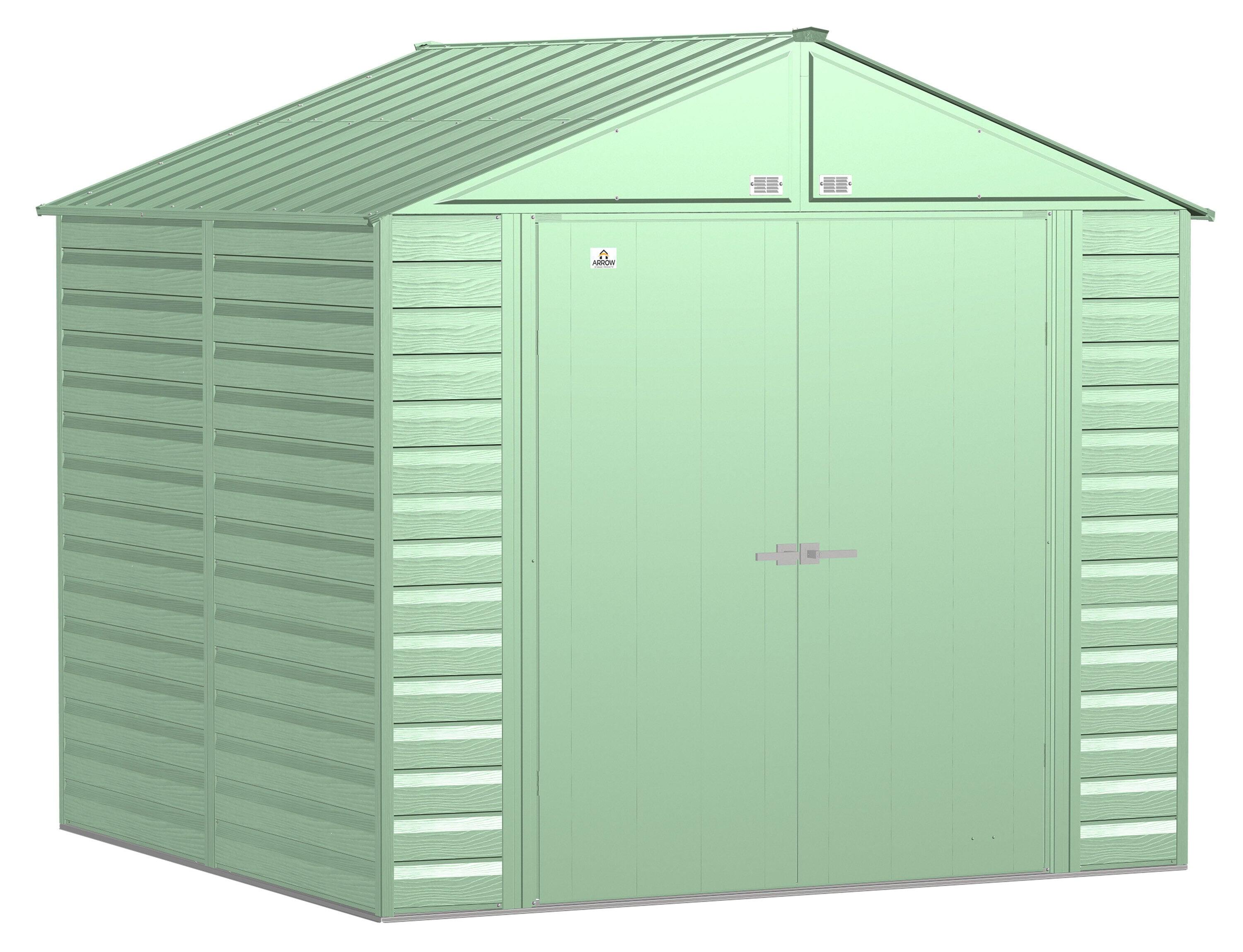 8 ft. W x 8 ft. D Galvanized Steel Storage Shed