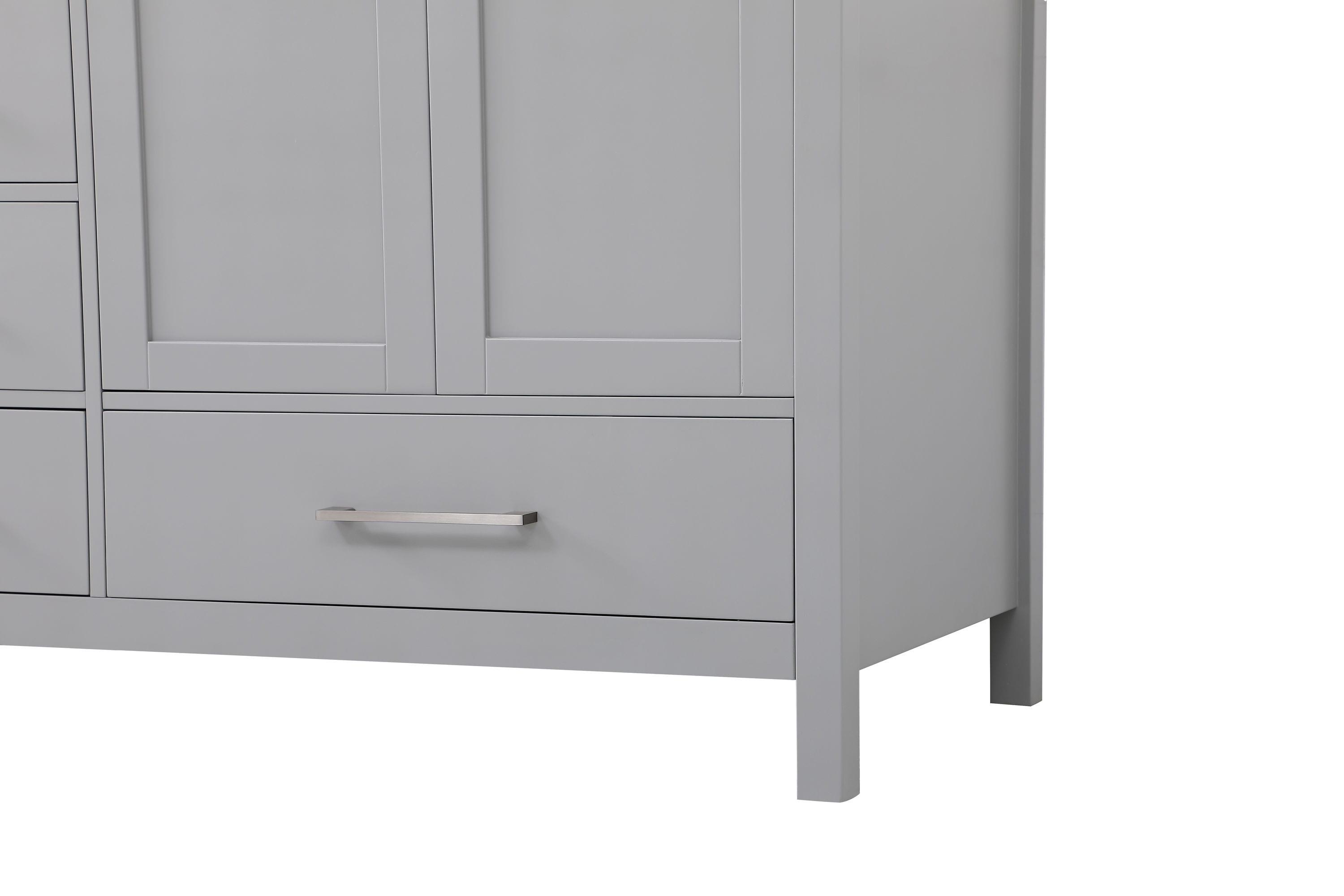 Elegant Decor Irene 72" Solid Wood and Stone Double Bathroom Vanity in Gray