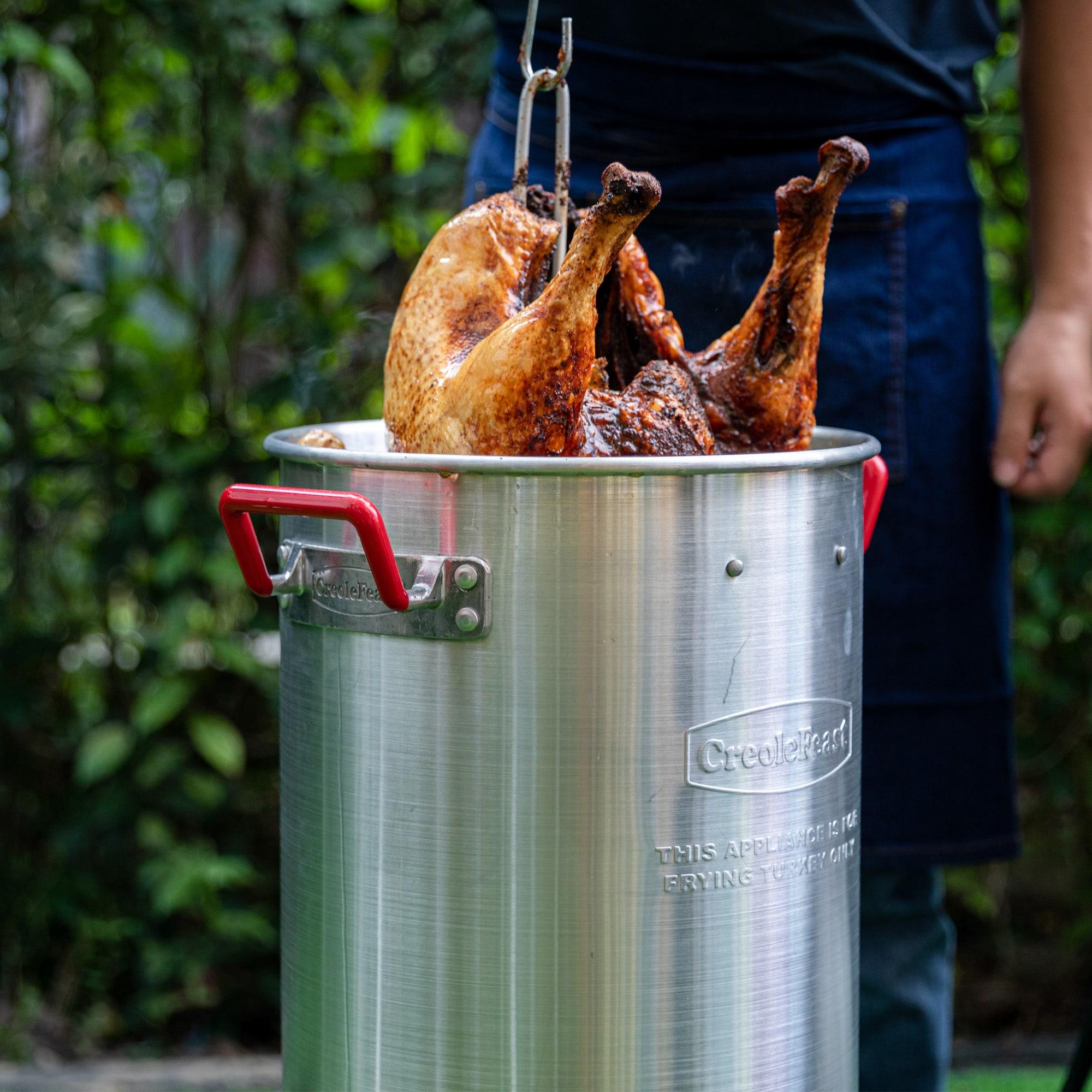 Creole Feast Creole Feast Premium Aluminum 30 Qt. Turkey Fryer And 10 Qt. Fish Fryer Boiler Steamer Set