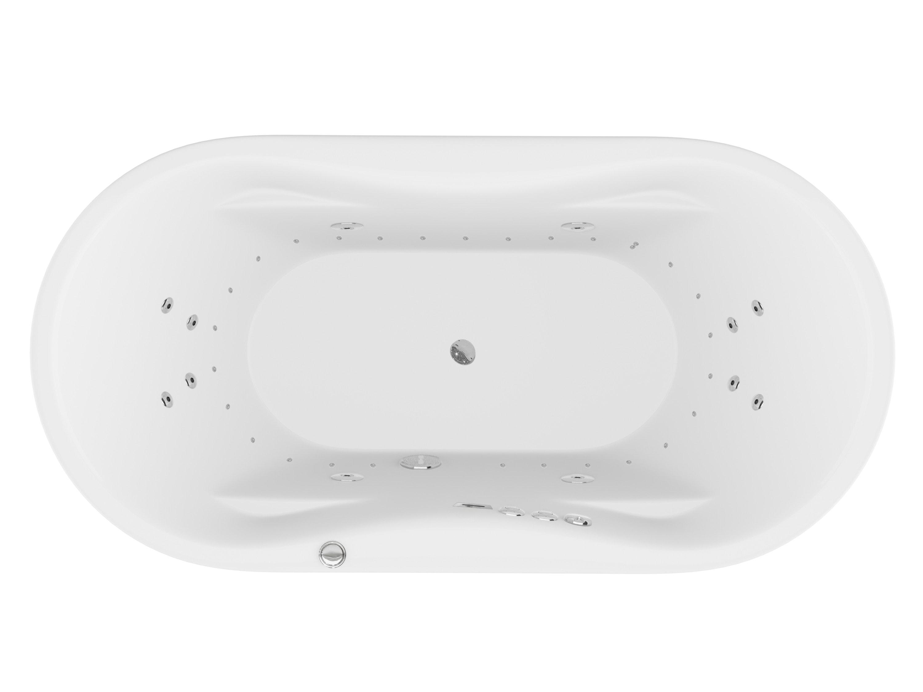 Lori 71.25” x 35.5” Freestanding Whirlpool and Air Acrylic Bathtub