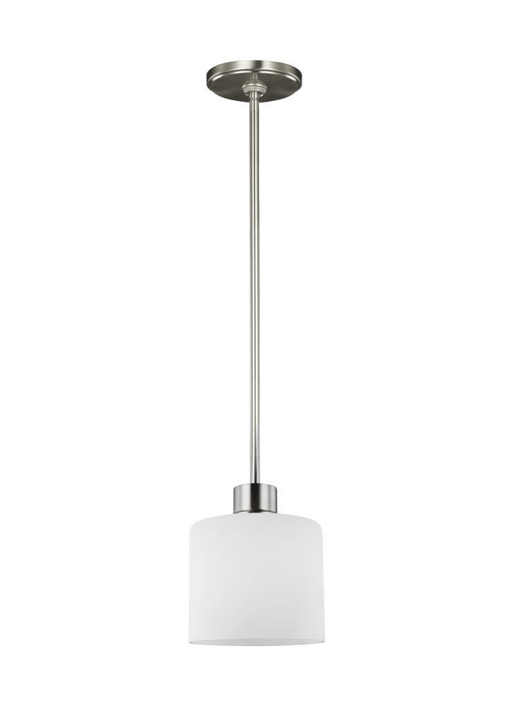 Canfield Mini-Pendant in Brushed Nickel with Etched Glass