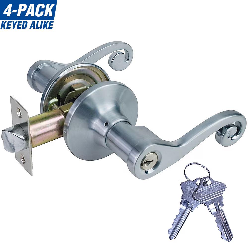 Premier Lock LEV06X-4 Keyed (Entry) Door Lever (Set of 4)