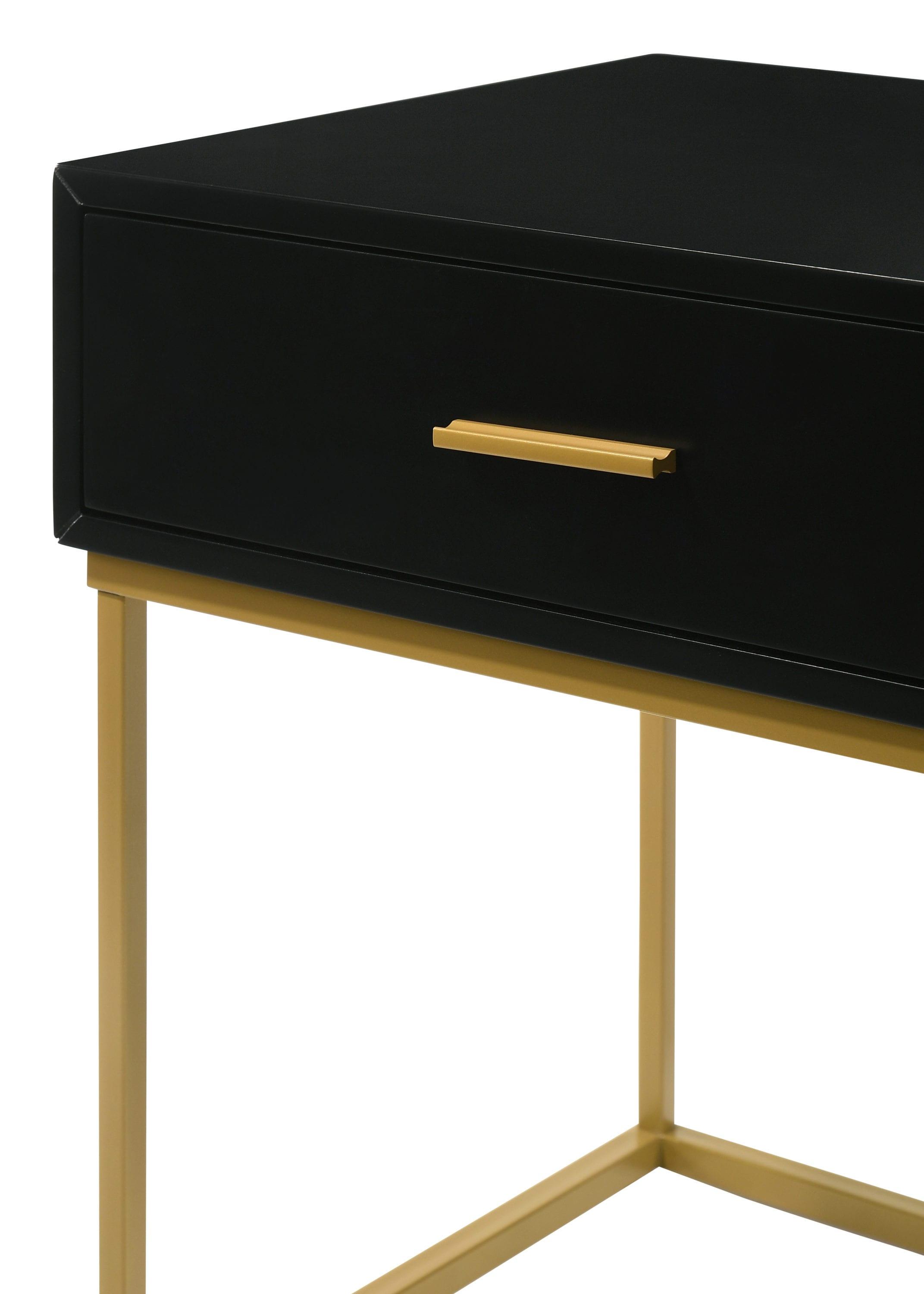 LuXeo Catalina One Drawer Nightstand with Mustard Gold Legs