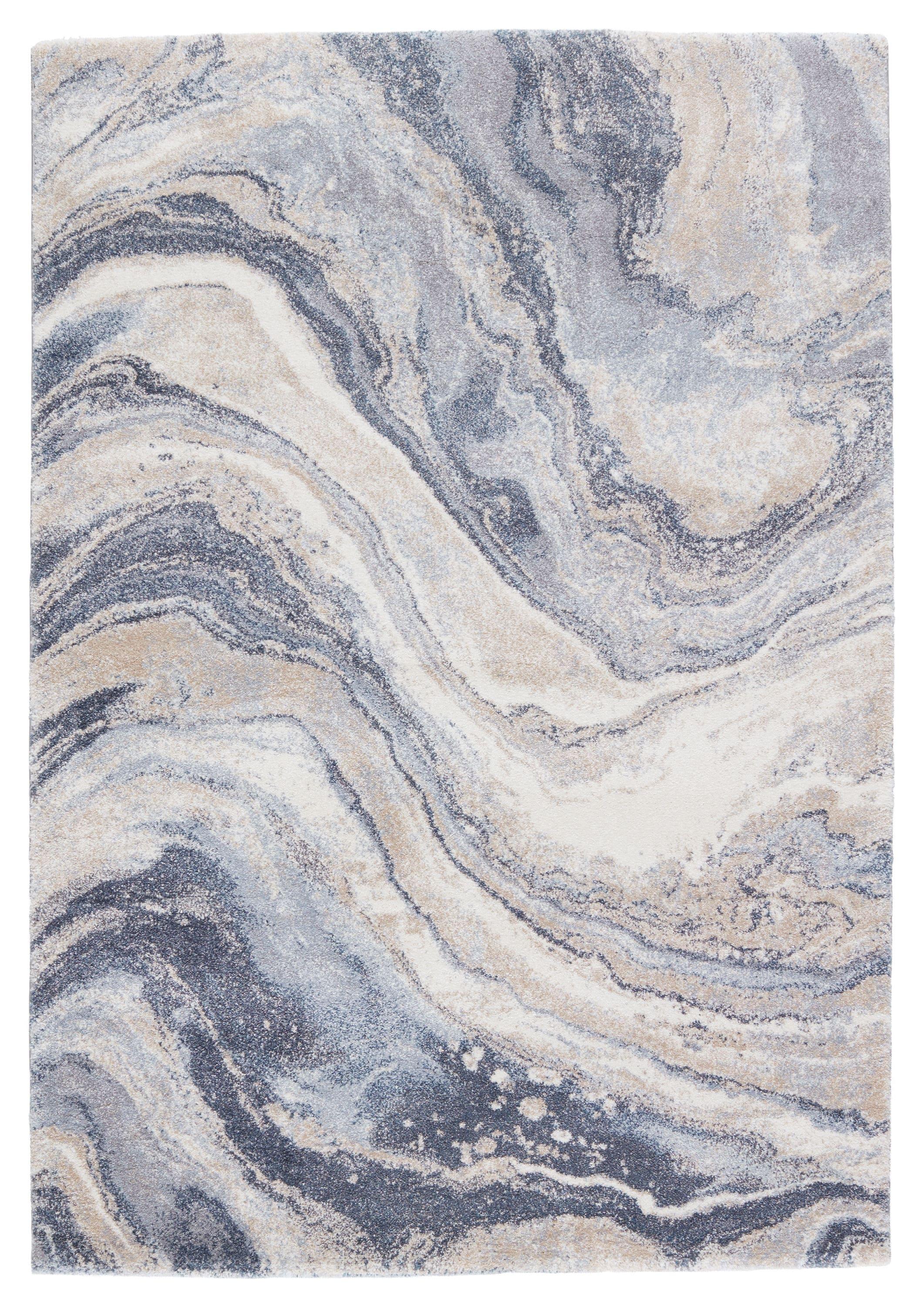 3'x10' Vibe by Orion Abstract Area Rug Blue/Light Gray - Jaipur Living: High Pile Runner, Vintage Style, Indoor Use