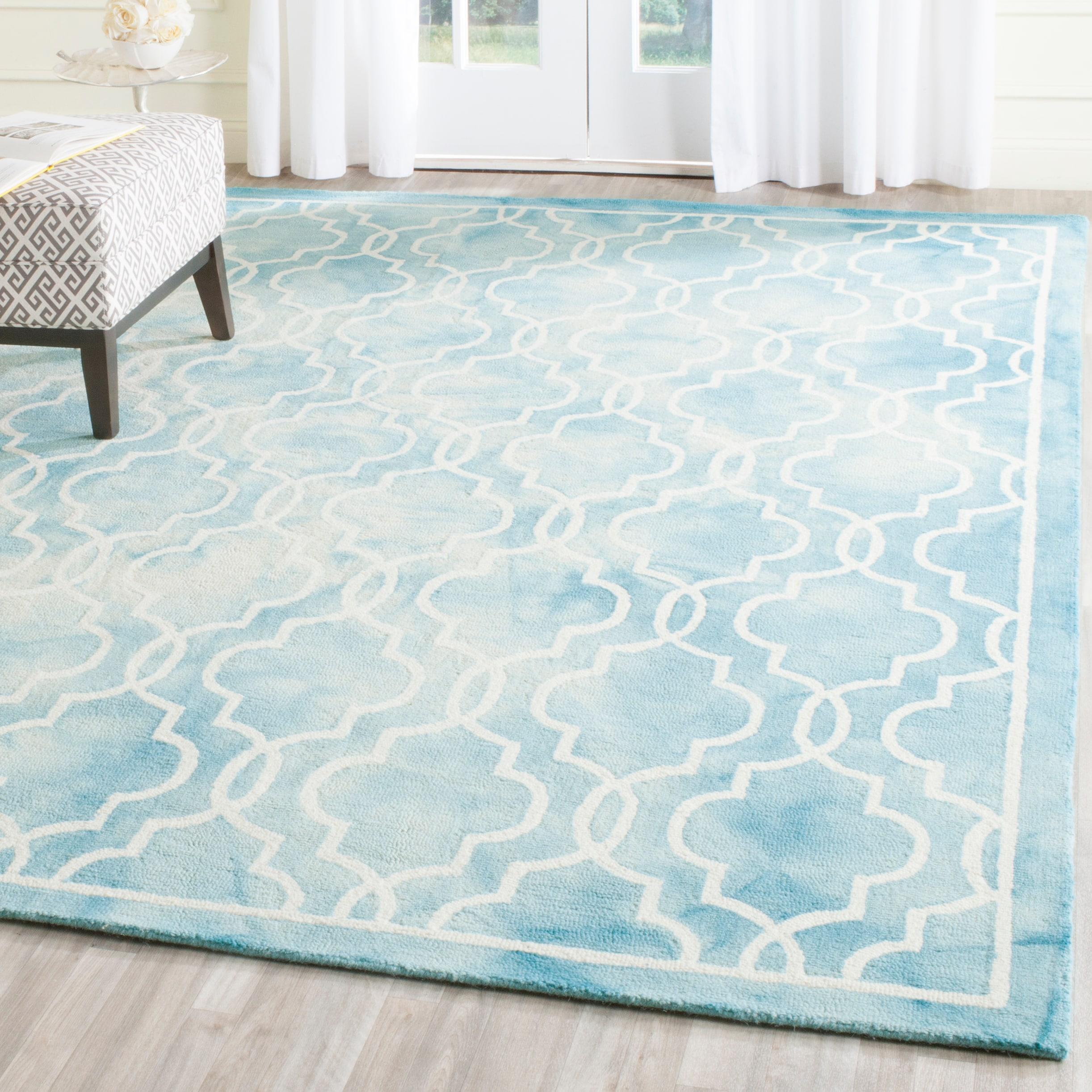 Dip Dye DDY539 Hand Tufted Indoor Accent Rug - Turquoise/Ivory - 4'x6' - Safavieh