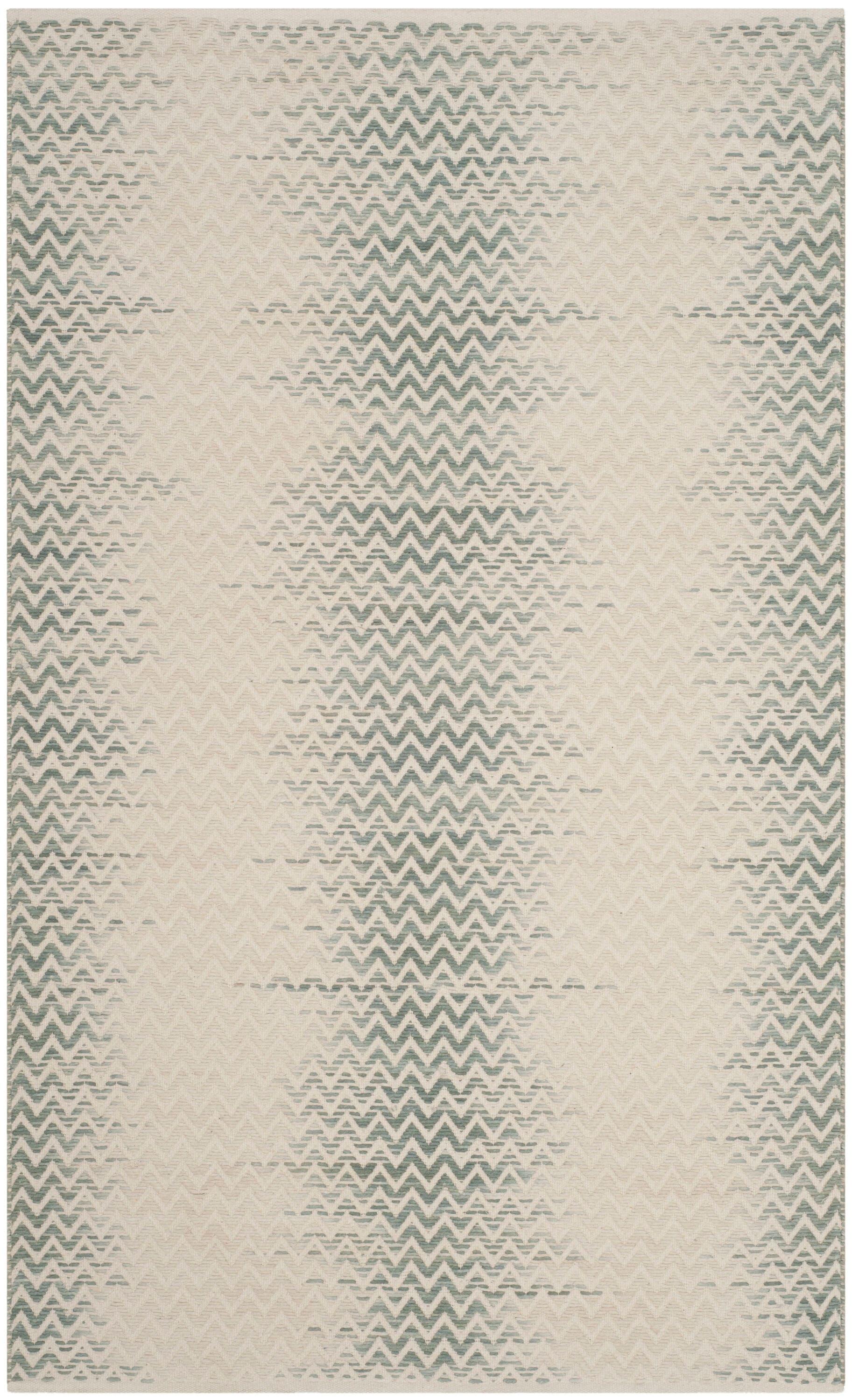 SAFAVIEH Cotton Kilim KLC121C Dark Green / Ivory Rug