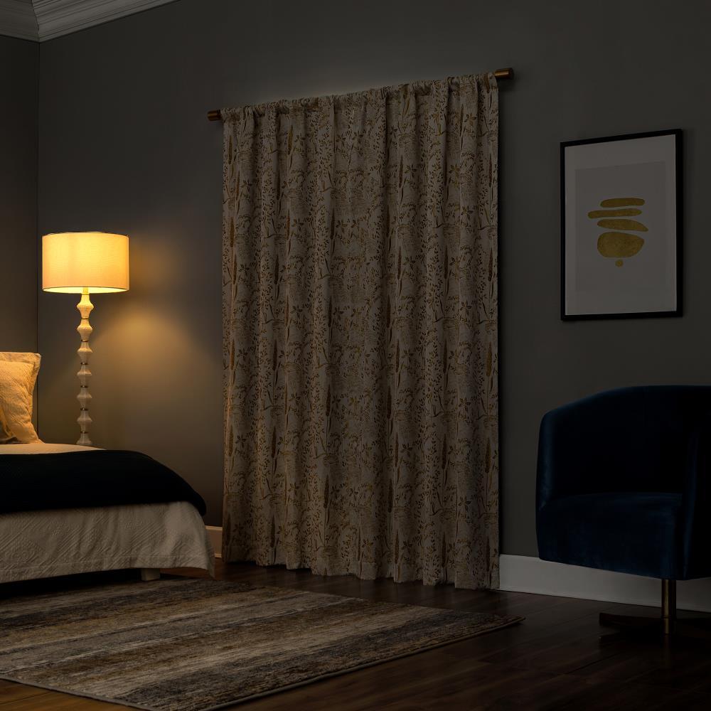 Scott Living Scott Living Aubry Shimmering Floral 100% Blackout Back Tab Curtain Panel