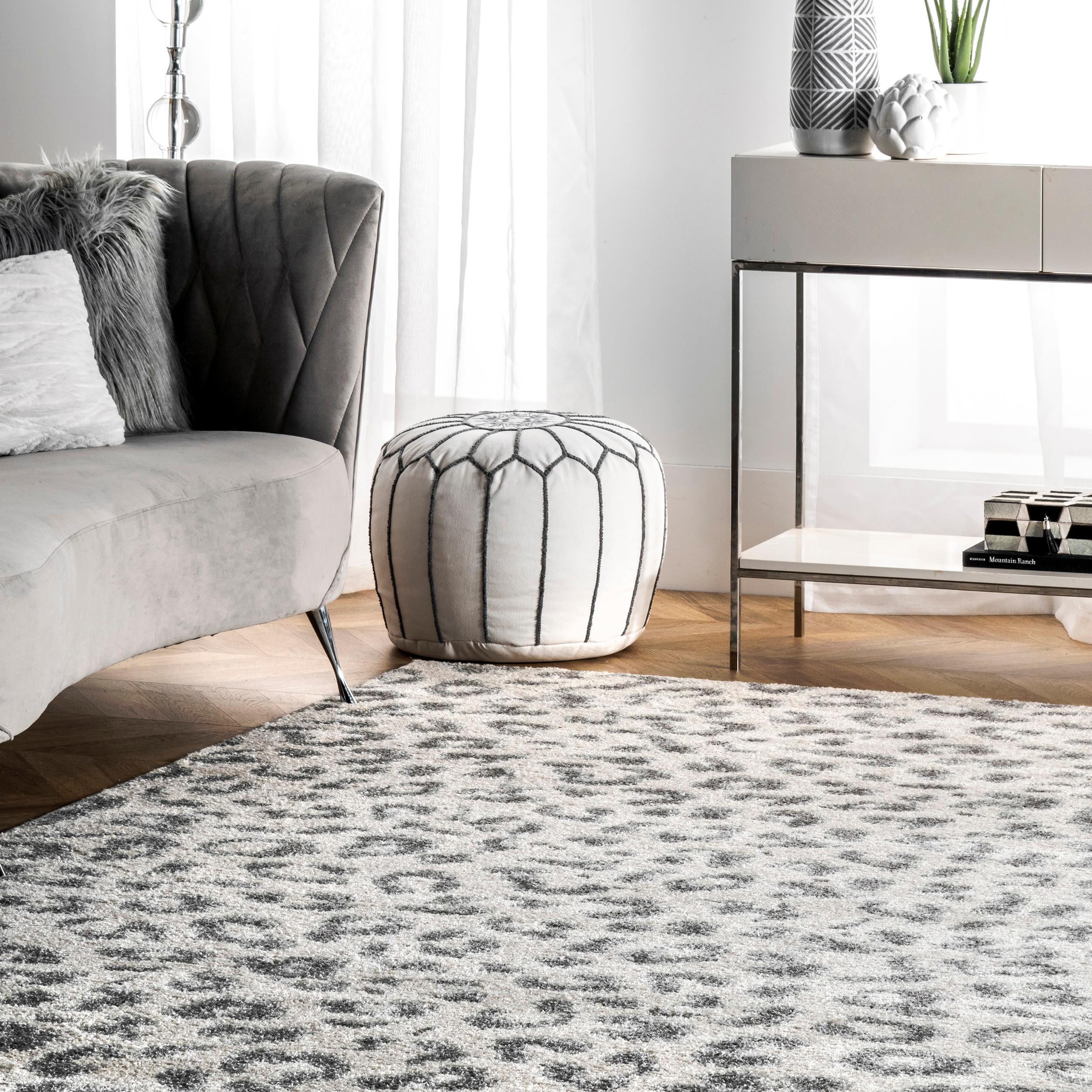 Nuloom Leopard Animal Print 10x14 Indoor Area Rug for Living Room Bedroom Dining Room Kitchen, Grey/Off White