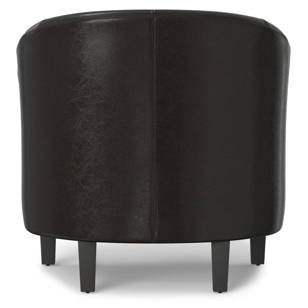 Simpli Home Austin 30"W Upholstered Vegan Faux Leather Contemporary Tub Accent Chair with High Arms and Deep Seat