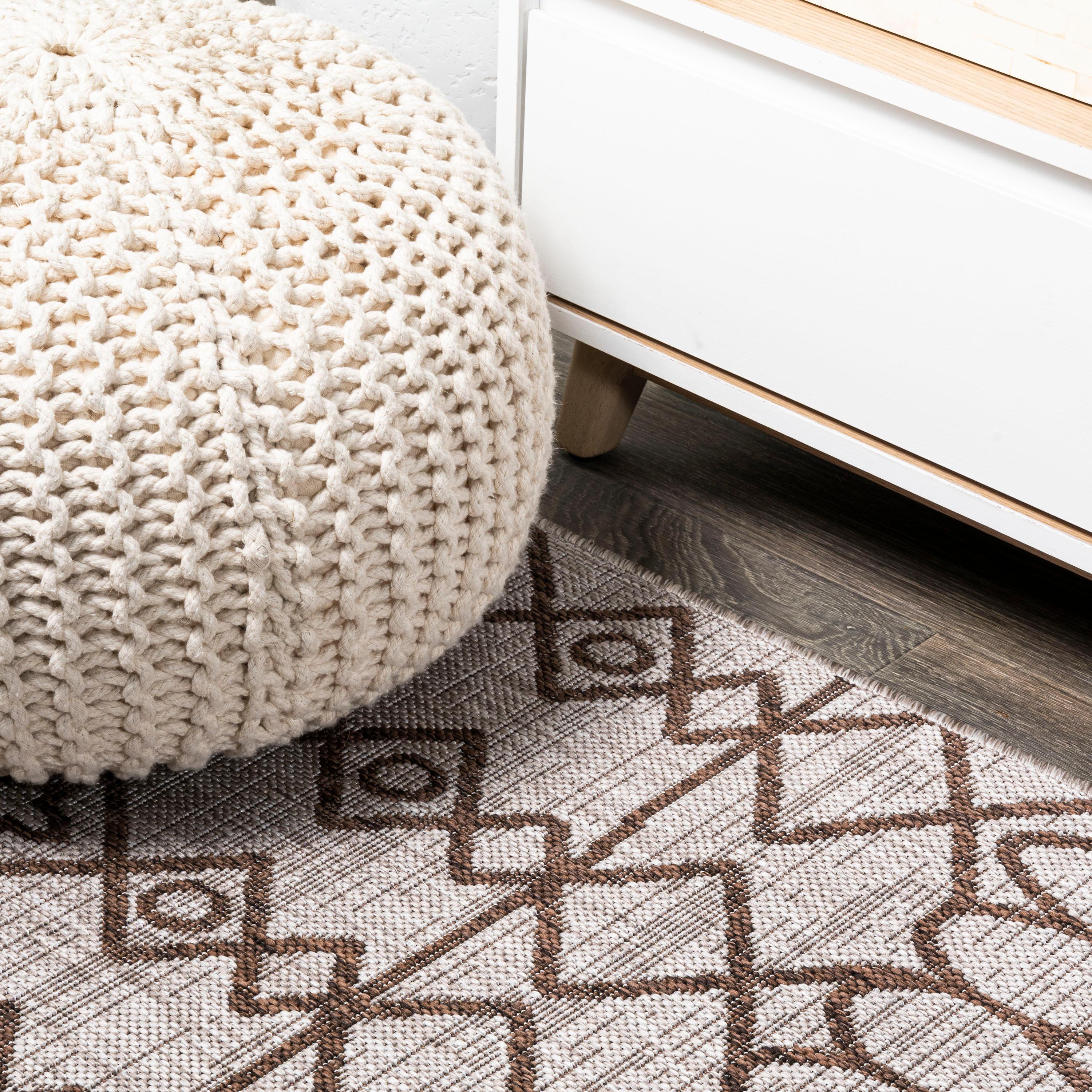 3'x5' Kafel  Bohemian Indoor/Outdoor Area Rug, Beige/Brown - JONATHAN Y
