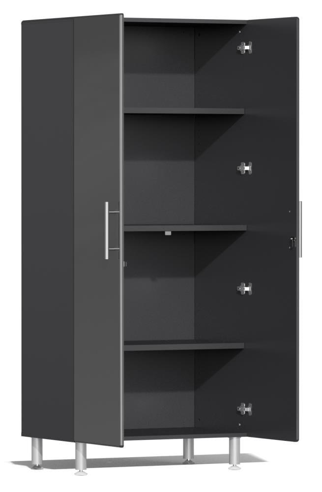 Ulti-MATE Garage 106.5-in W x 80-in H x 21-in D 3 -Cabinets Composite wood Graphite Gray Metallic and Gray Garage Storage System