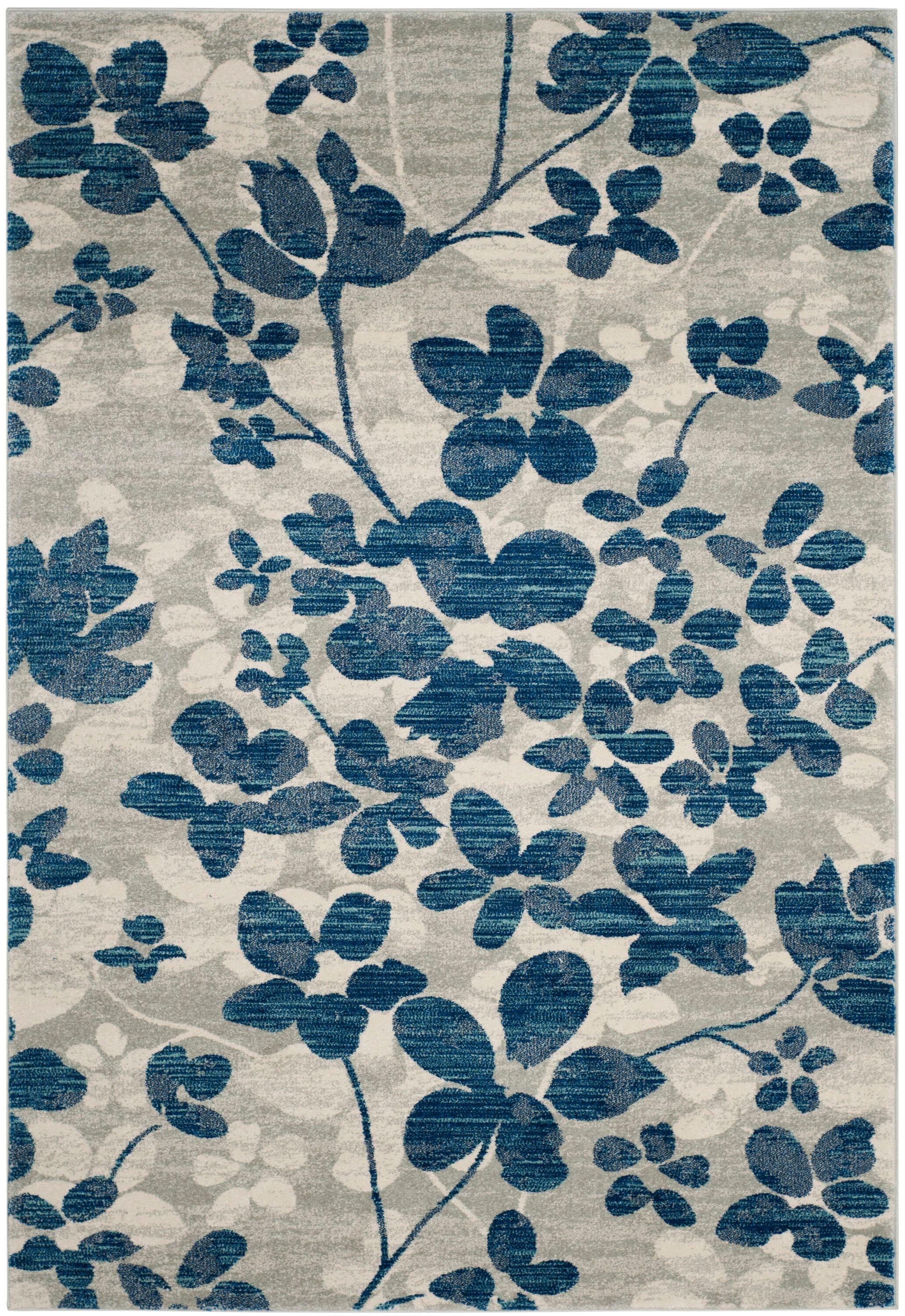 Evoke EVK236 Power Loomed Area Rug - Grey/Light Blue - 6'7"x9' - Safavieh.
