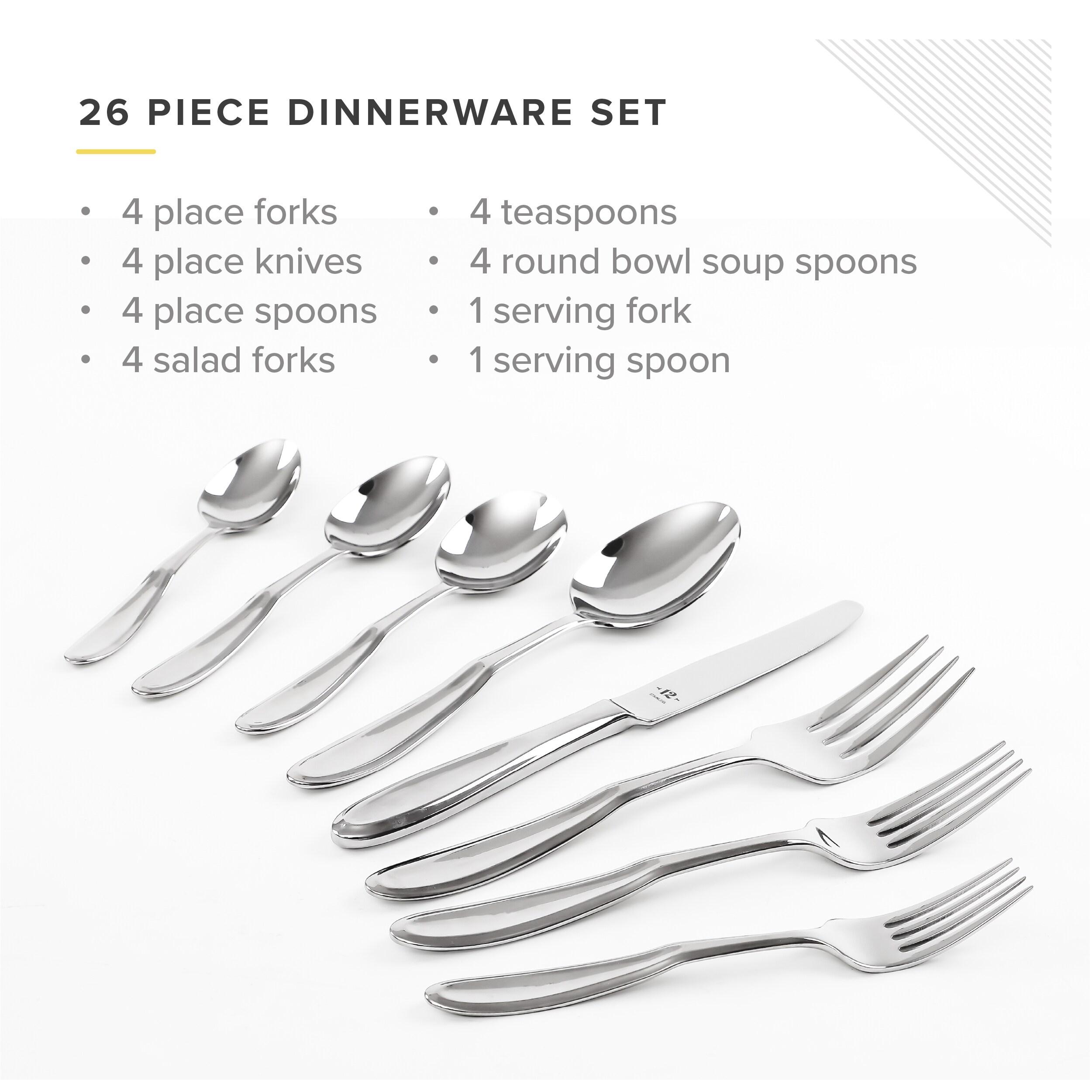 TABLE 12 Stainless Steel Flatware Set - Service for 4