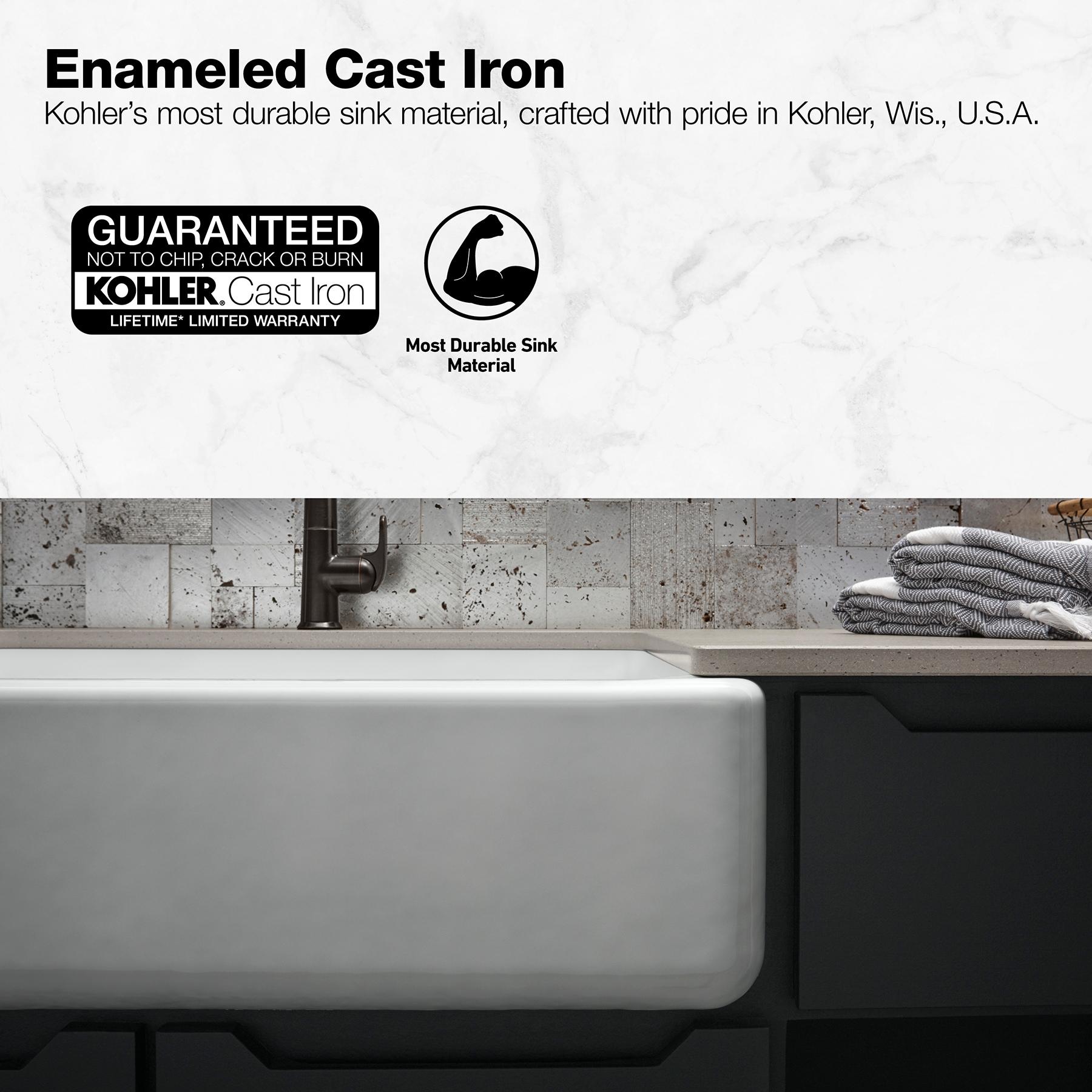 Whitehaven® 33" x 22" Self-Trimming Under-Mount Single-Bowl Kitchen Sink with Tall Apron