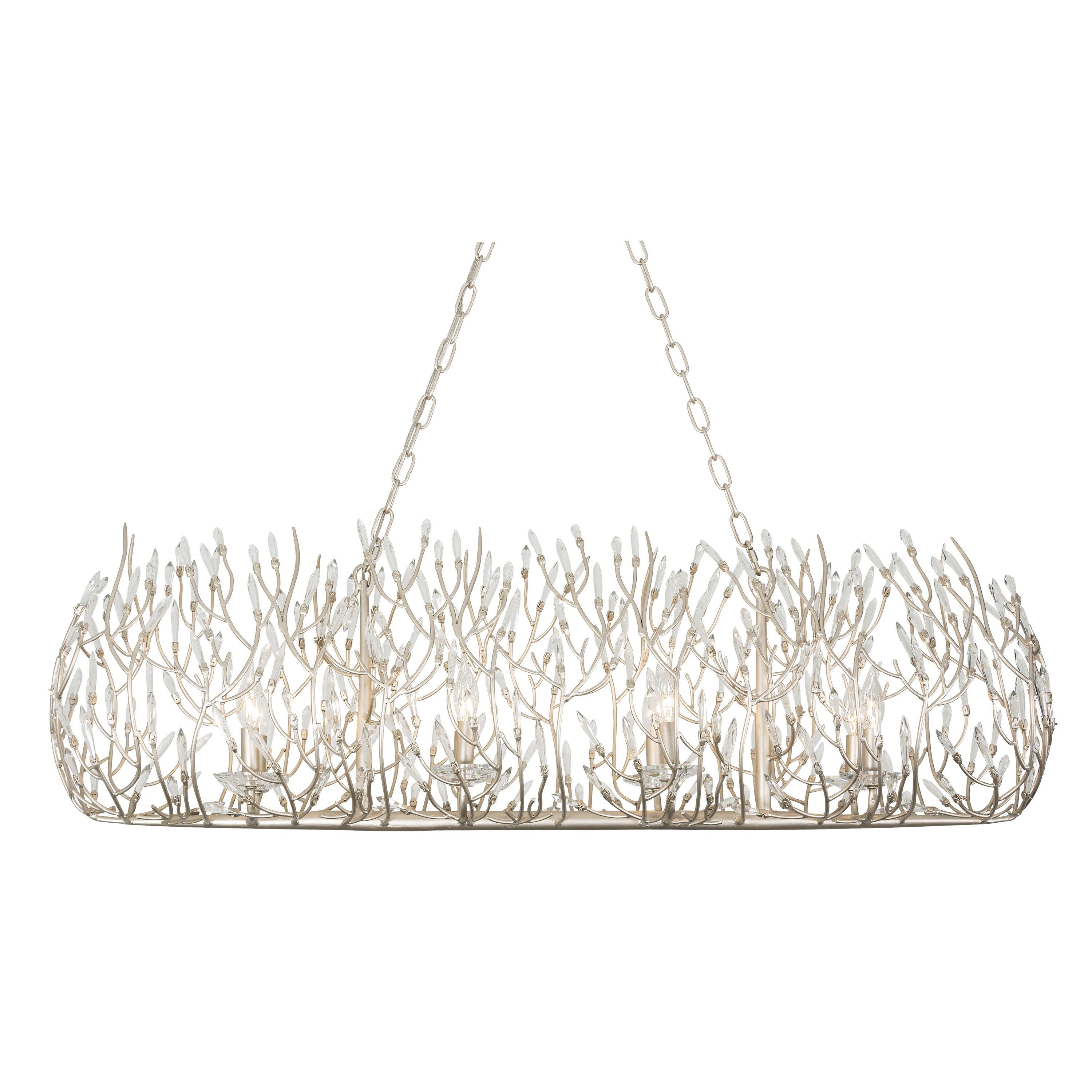 Gold Dust Crystal Linear Pendant Light with Recycled Steel