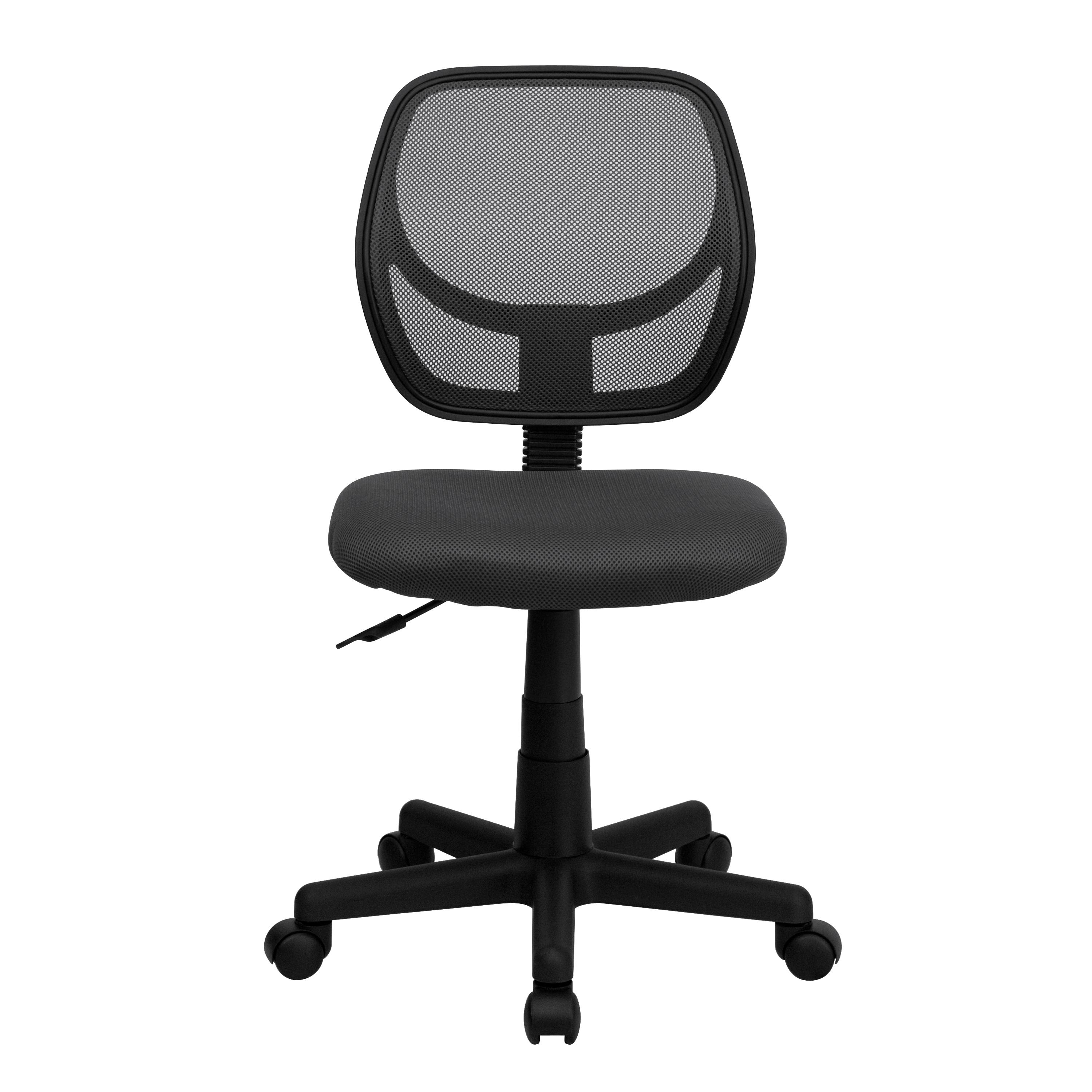 Flash Furniture Low Back Gray Mesh Swivel Task Office Chair with Curved Square Back
