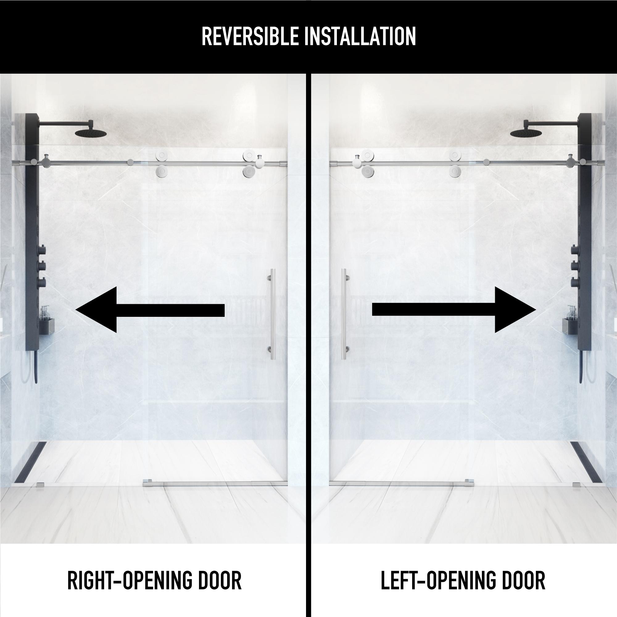 Elan 56-60" W x 74" H Sliding Frameless Shower Door with 3/8" Clear Glass