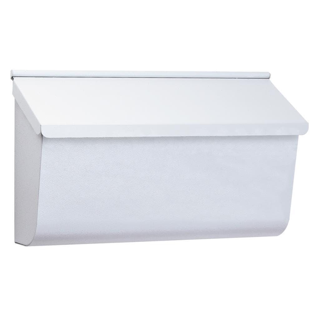 Gibraltar Mailboxes Woodlands Contemporary Galvanized Steel Wall Mount White Mailbox