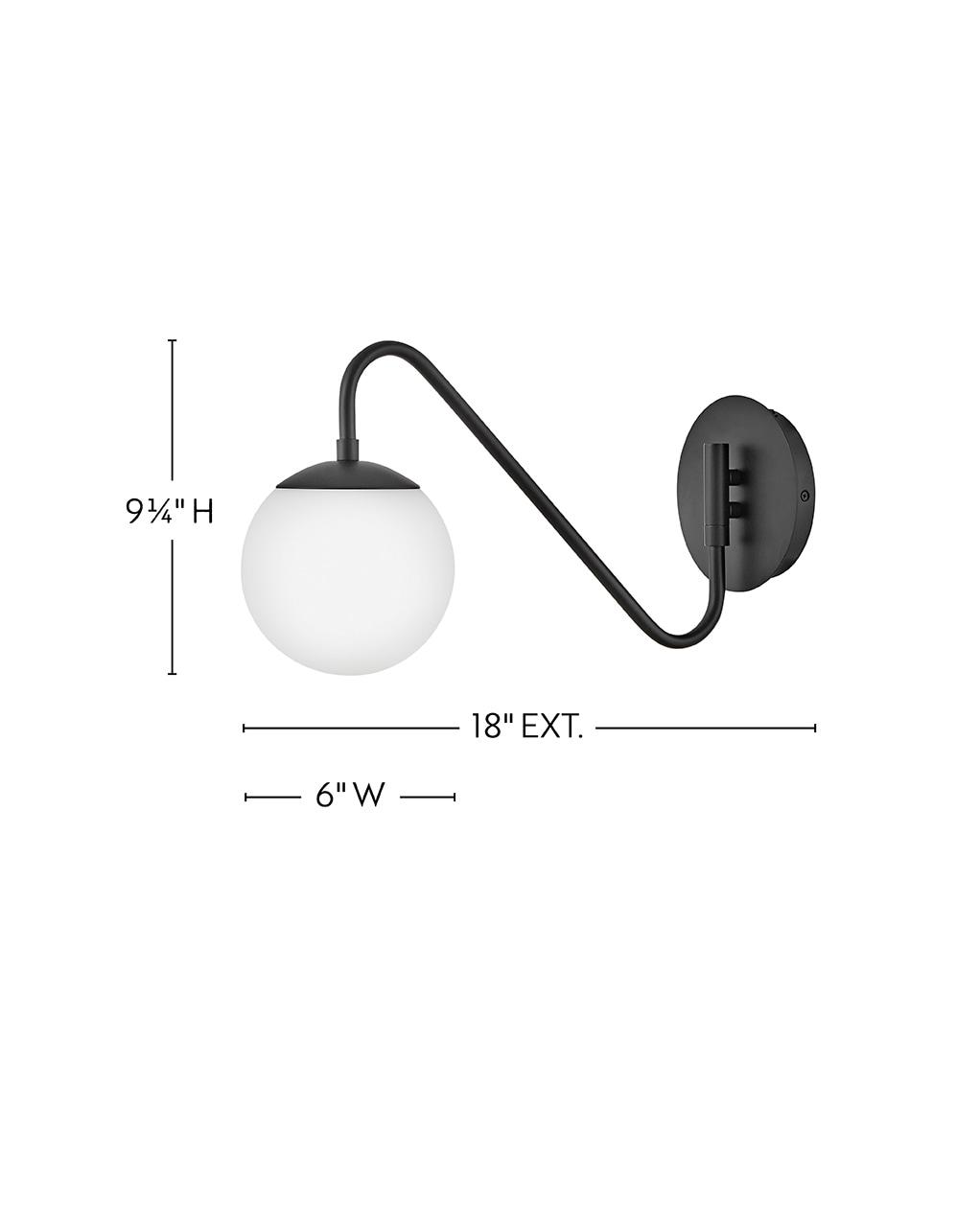 Lark Dottie 1 - Light Wall Light in  Black