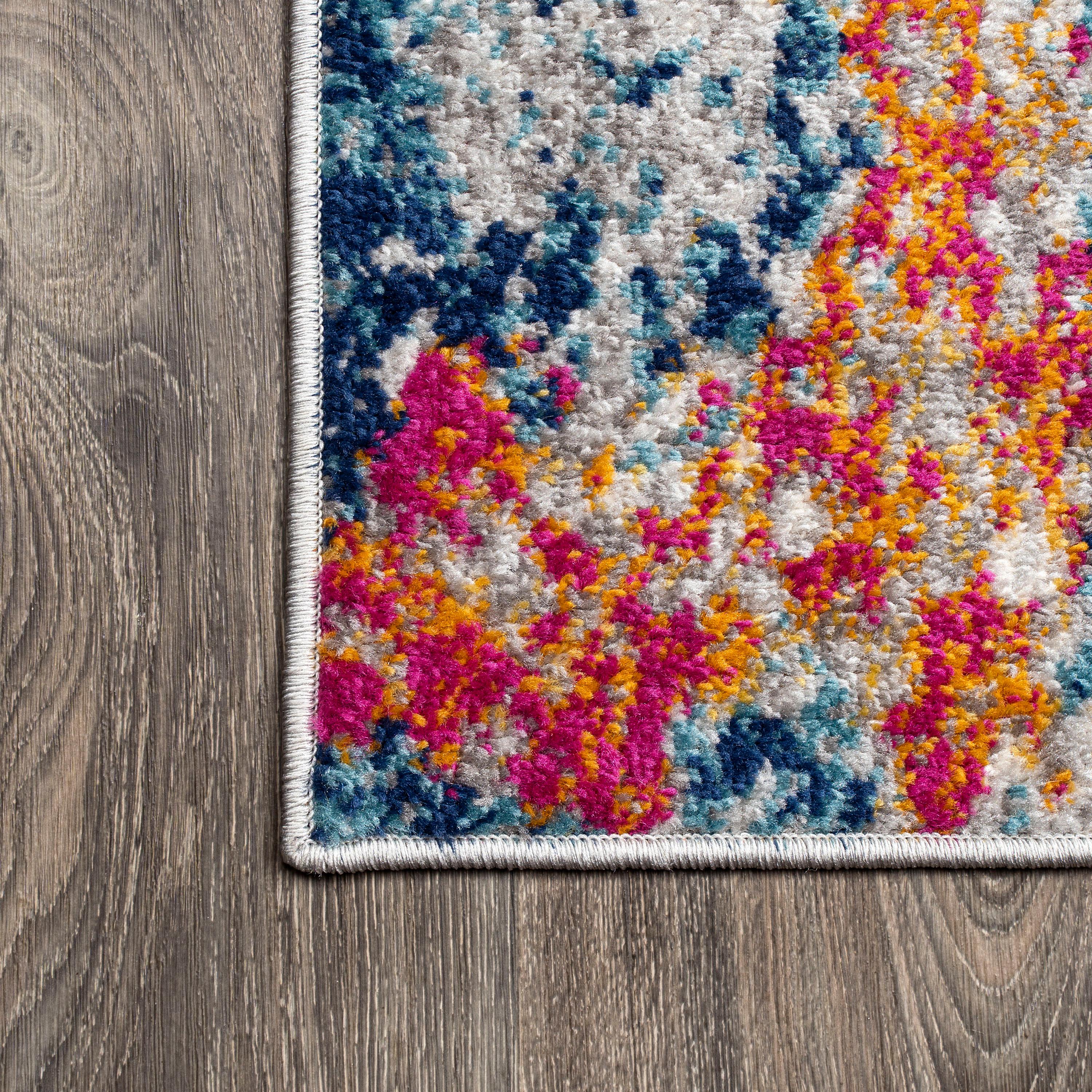 8'x10' Sunset Modern Abstract Area Rug, Blue/Multi - JONATHAN Y