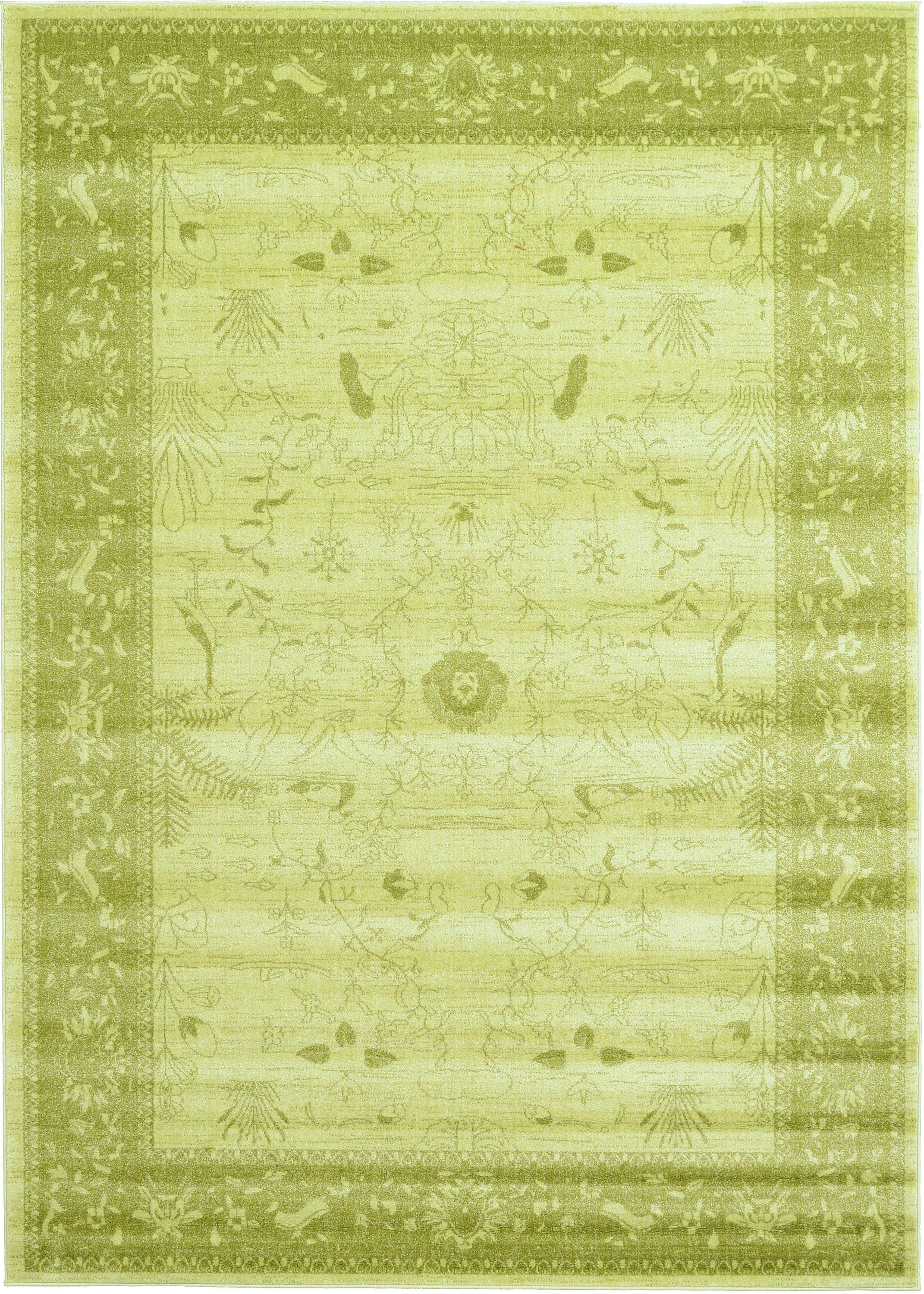 Unique Loom 7' 1 x 10' 0 Light Green La Jolla Floral Area Rug