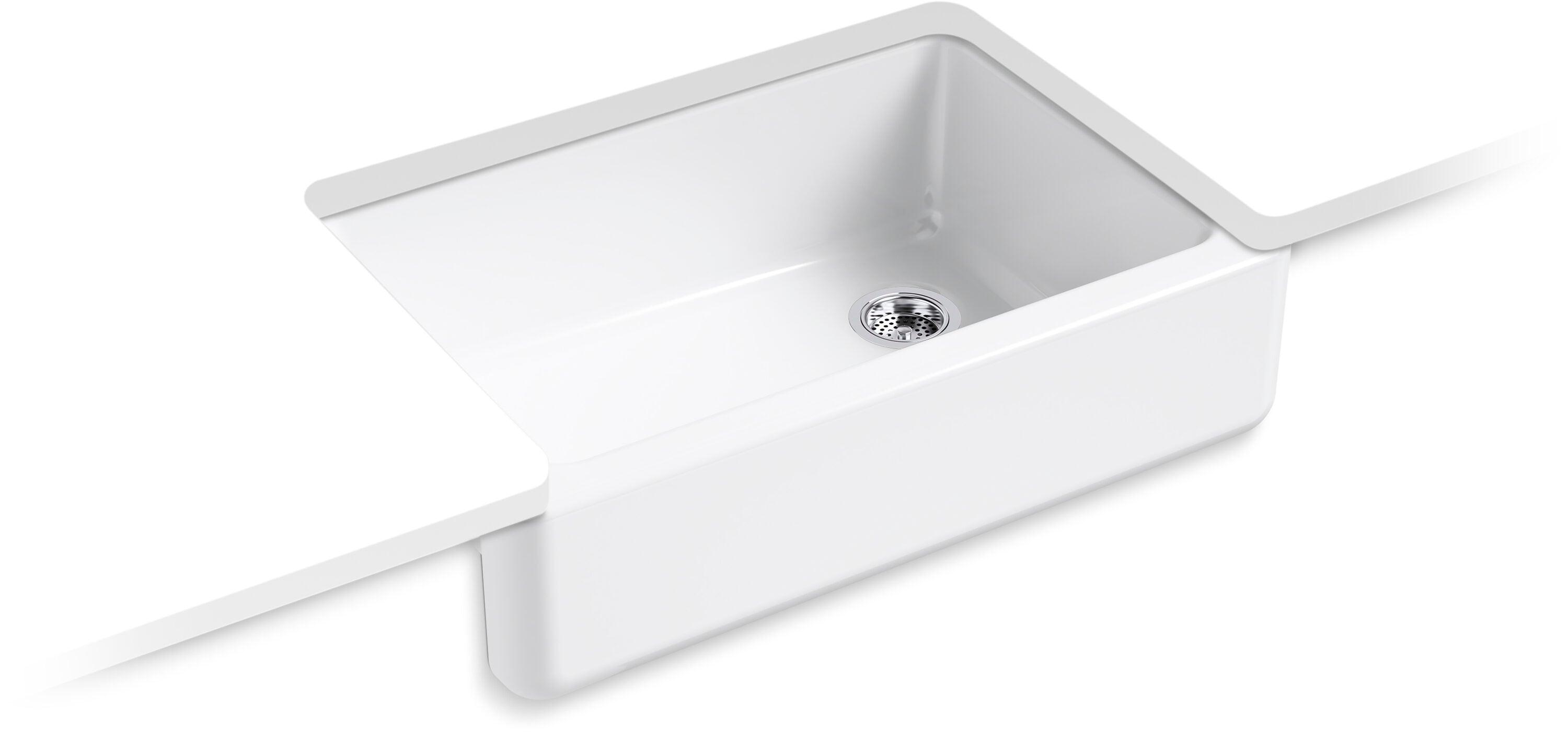 Whitehaven® 33" x 22" Self-Trimming Under-Mount Single-Bowl Kitchen Sink with Tall Apron