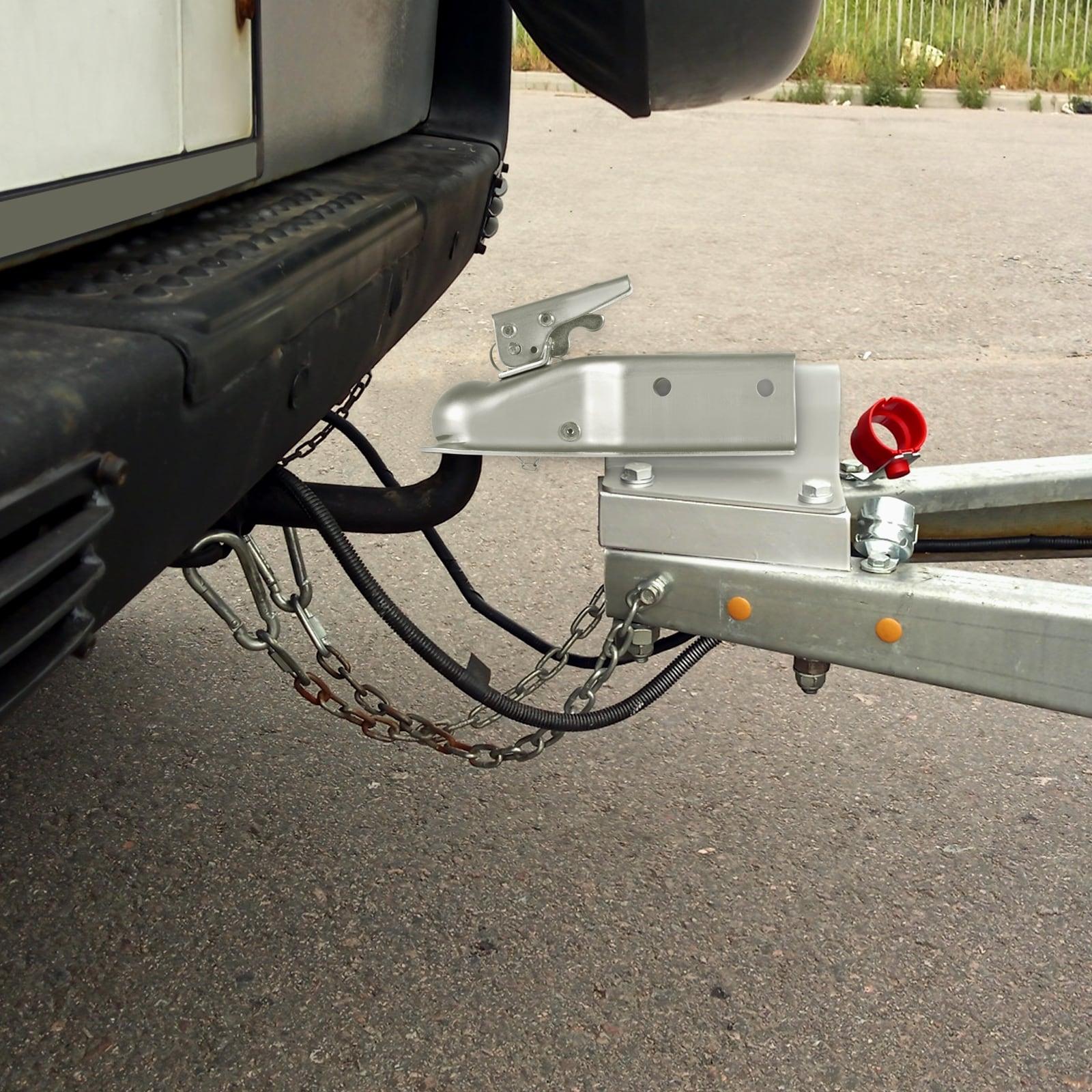 KFFKFF Straight Trailer Connector, Compatible with 2-Inch Hitch Ball, 3-Inch Channel, 5000 lbs Load Limit, Robust Trailer Tongue Connector, Perfect for Hauling Station Wagons, Zinc Coated Surface