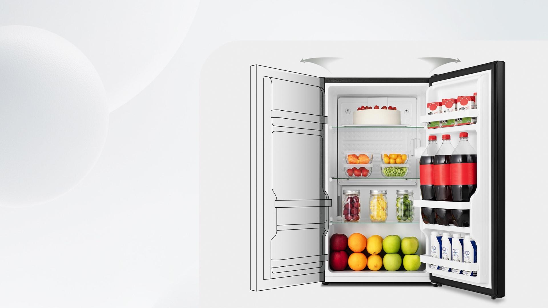 Hisense 1.6 Cu ft Single Door Mini Fridge, Black, Energy Star, 1 Year Warranty, WMS017M6XBE New
