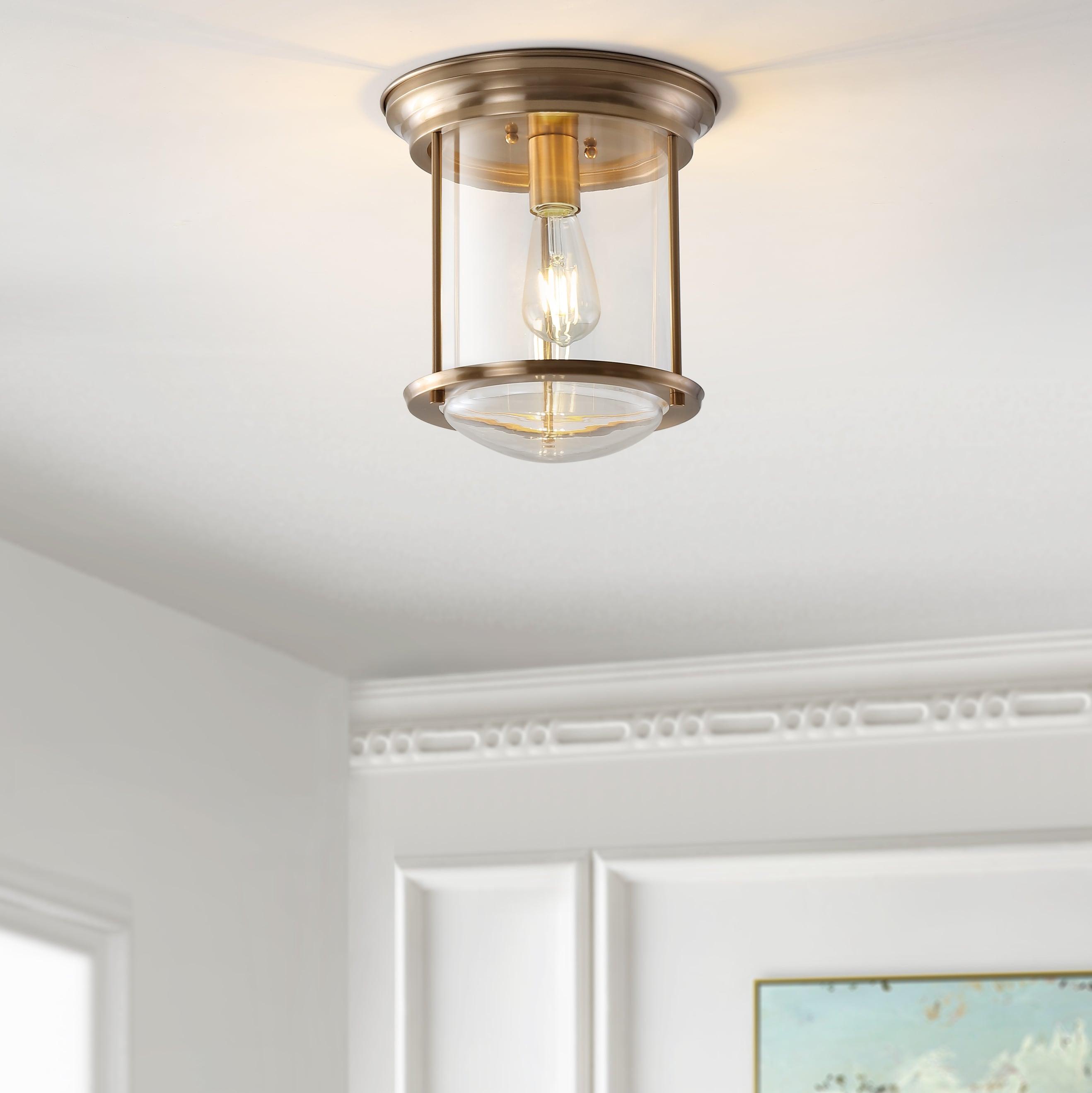 JONATHAN Y JYL7440C Savannah 10.25" Metal/Glass LED Flush Mount, Traditional,Transitional, Dimmable, 2700K Cozy Warm Light Kitchen,Hallway,Bathroom,Stairwell, Chrome