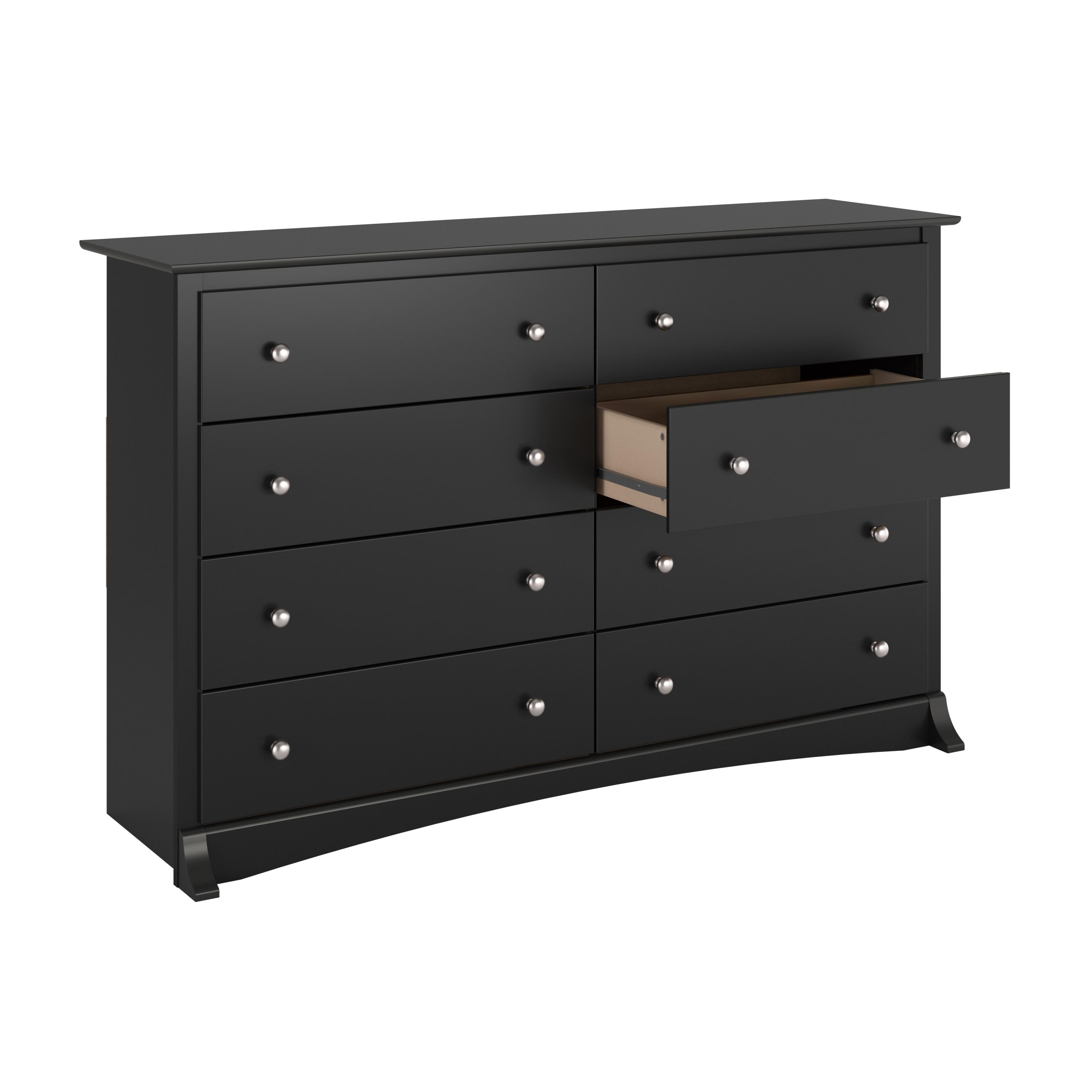 Sonoma 8 Drawer Dresser Black - Prepac: Laminated Transitional Style, Metal Hardware, Includes Anti-Tip