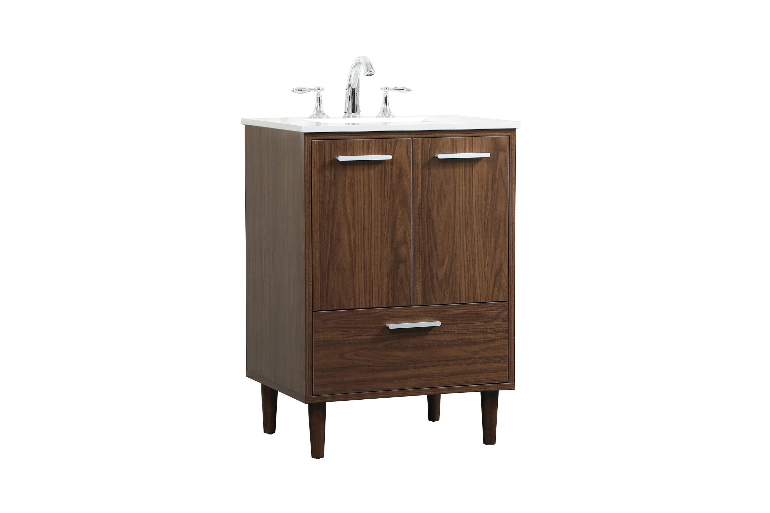 Baldwin 24'' Single Bathroom Vanity with Engineered Marble Top