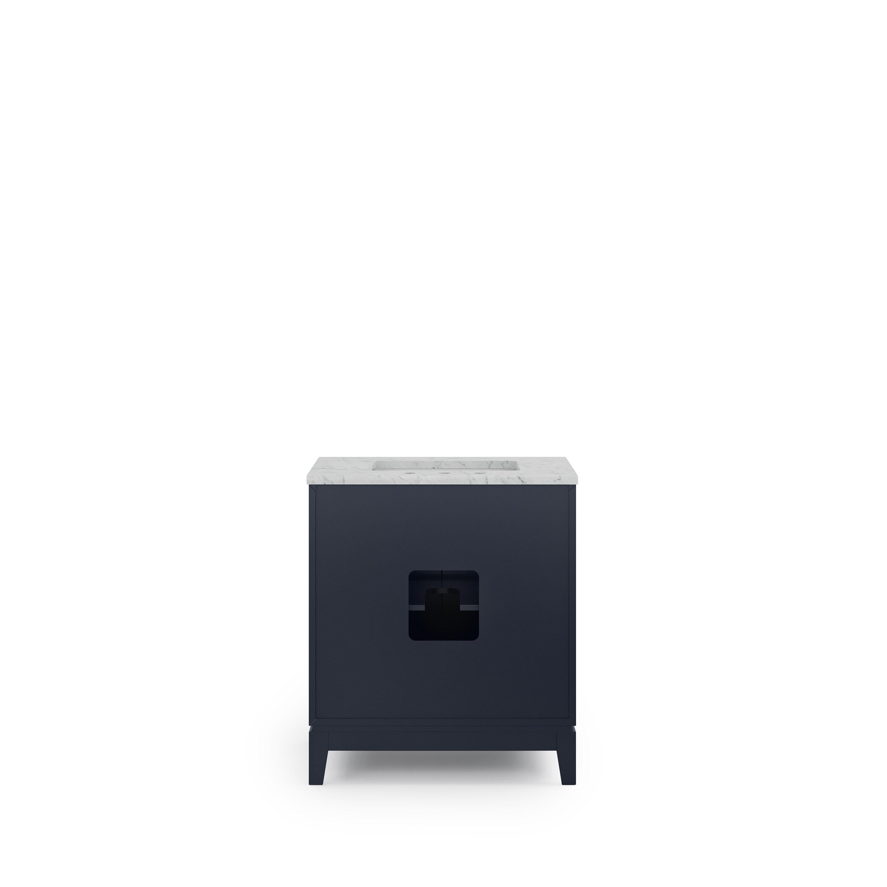 Water Creation Elizabeth 30" Hardwood Single Bathroom Vanity in Blue/Gold