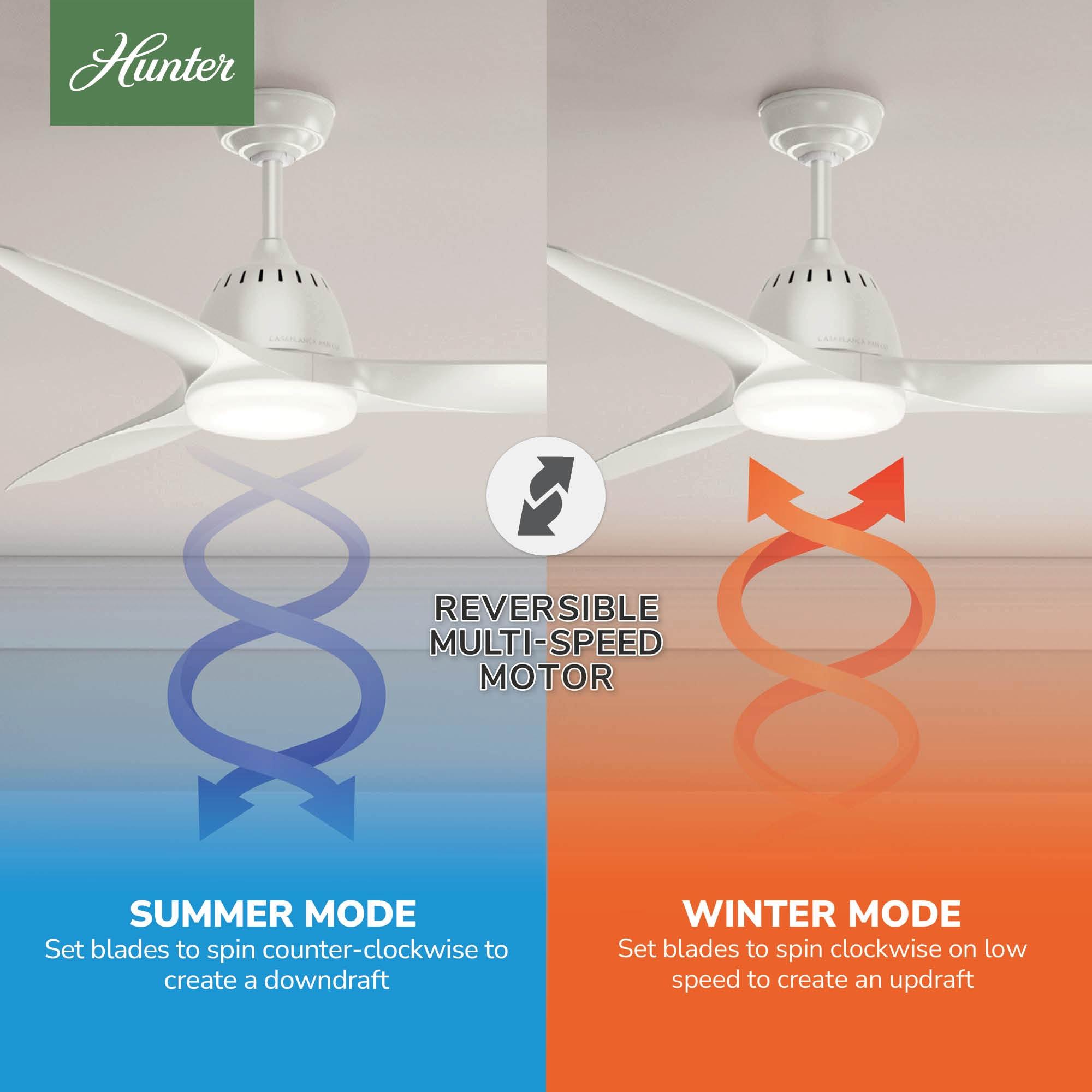 Casablanca Fan 52" Wisp 3 - Blade LED Standard Ceiling Fan with Remote Control and Light Kit Included