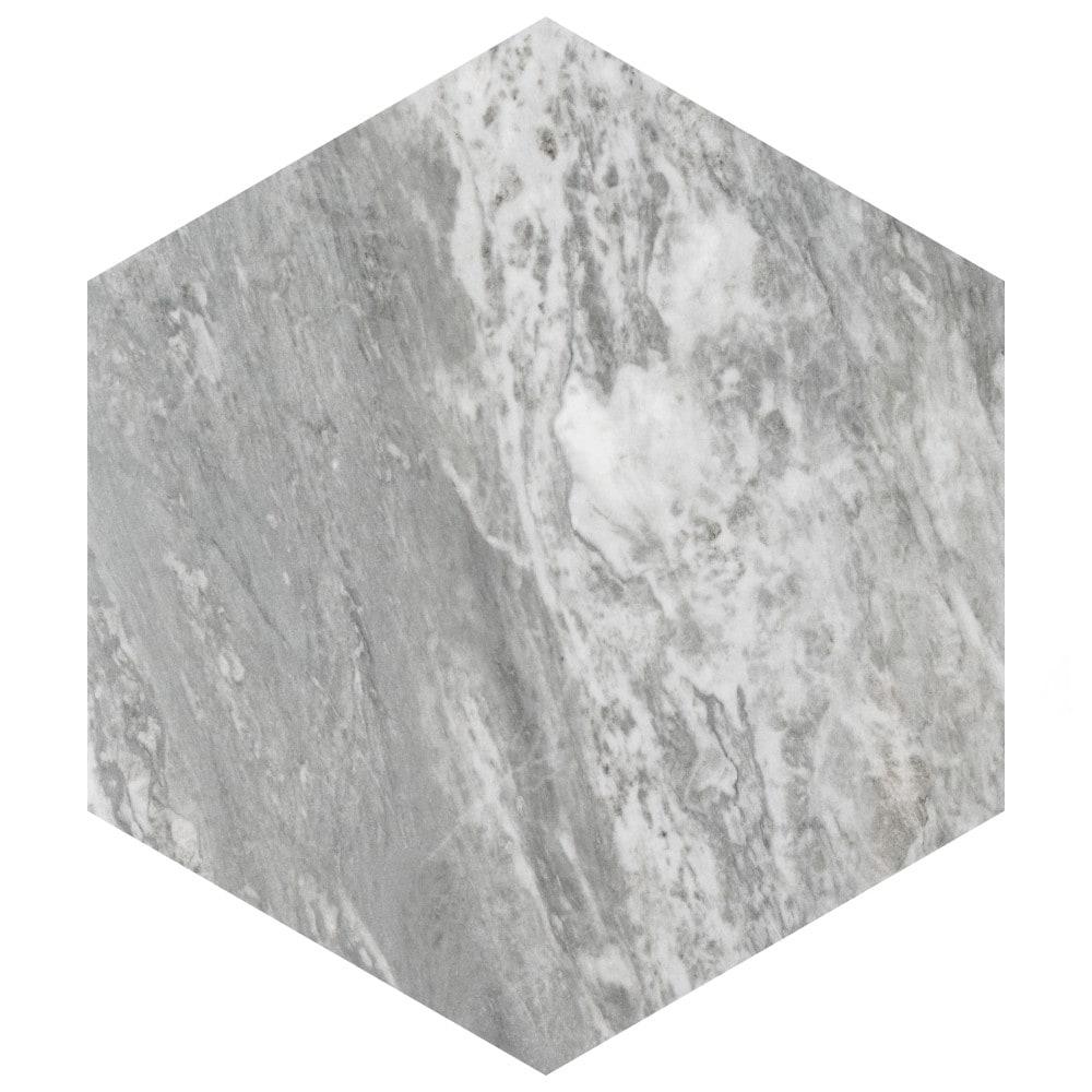 Marbilia Hex Bardiglio w/Biotech 11" x 13" Porcelain Marble Look Wall & Floor Tile