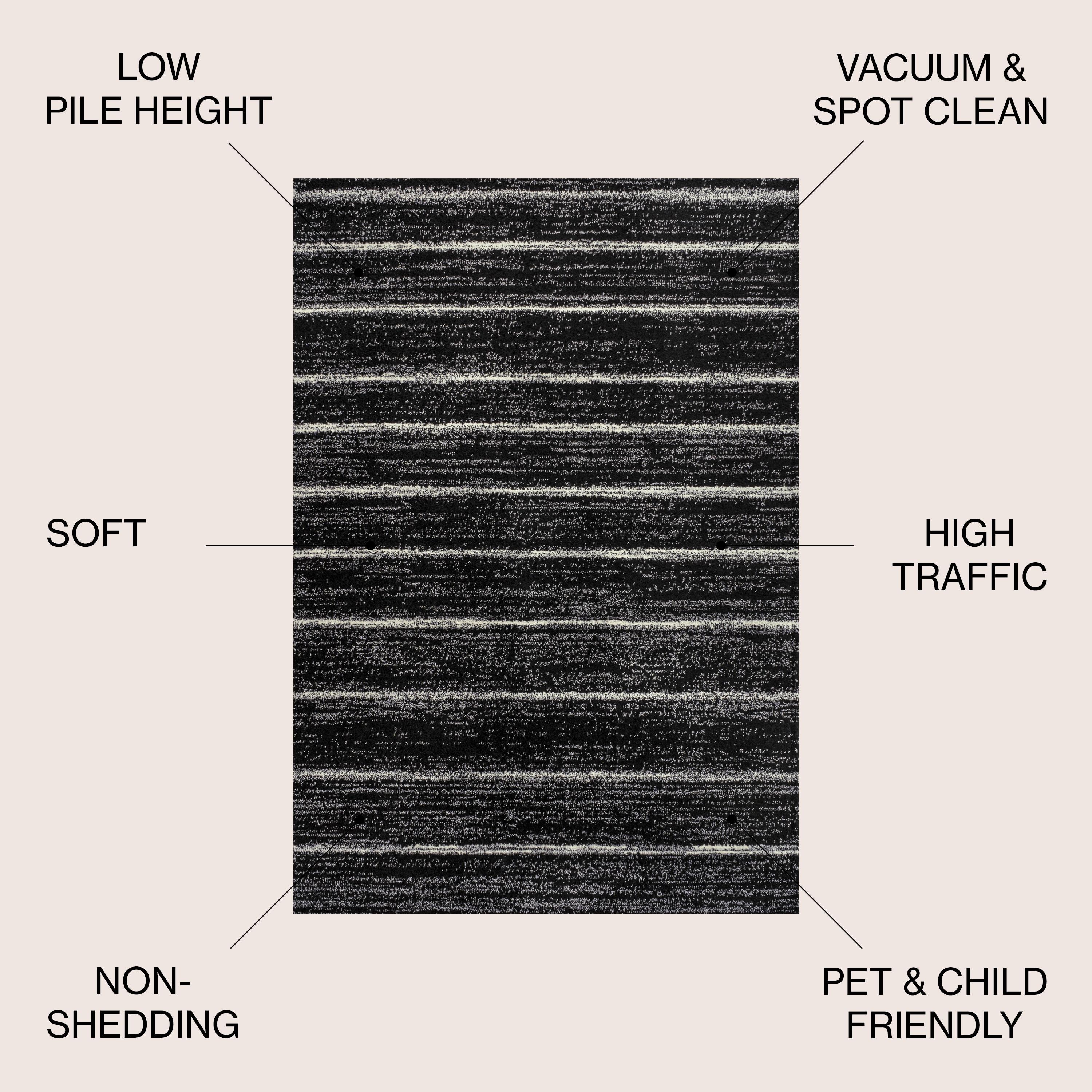 JONATHAN Y Williamsburg Minimalist Stripe Black/Cream 8 ft. x 10 ft. Area Rug