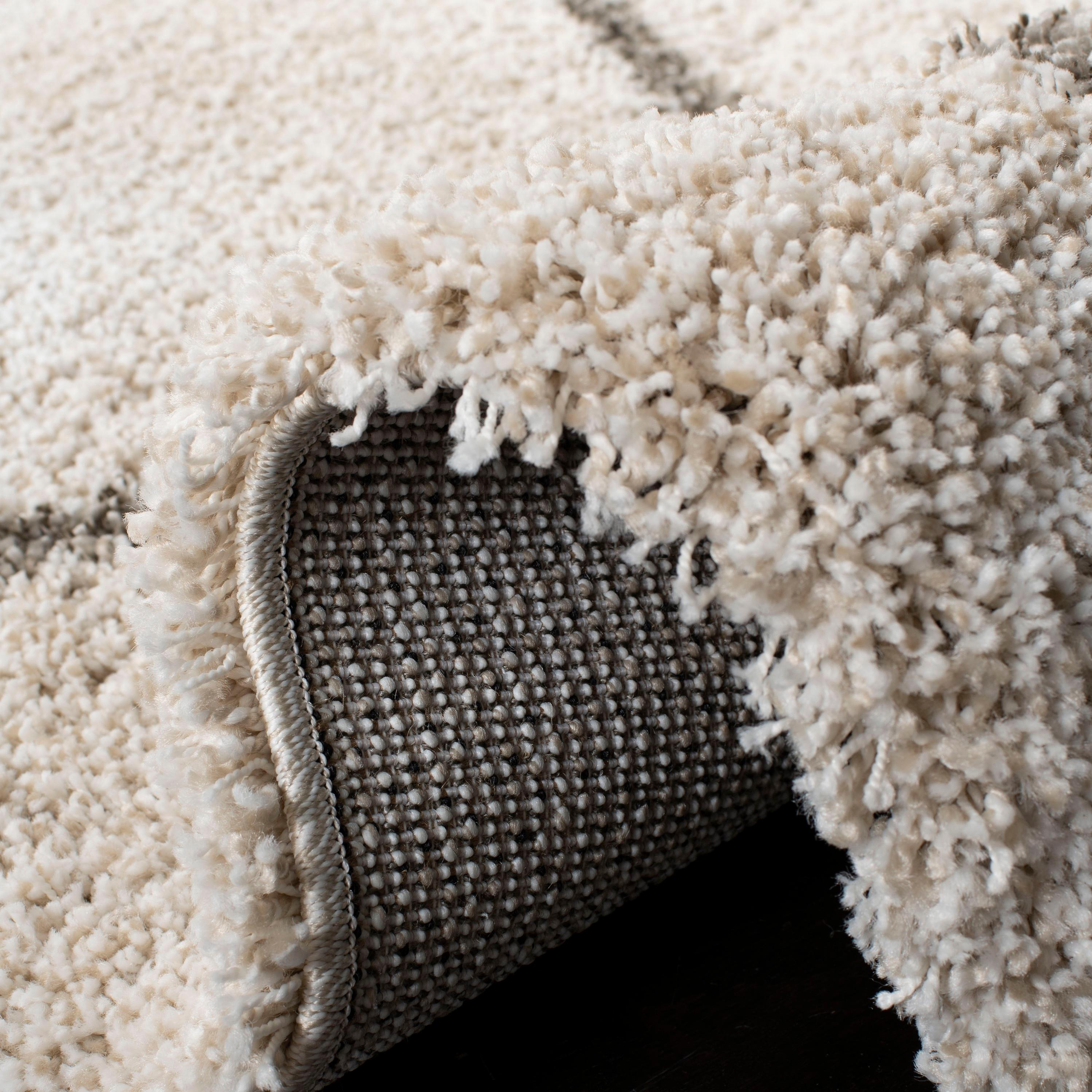 Hudson Shag SGH281 Power Loomed Indoor Area Rug - Ivory/Grey - 9'x12' - Safavieh