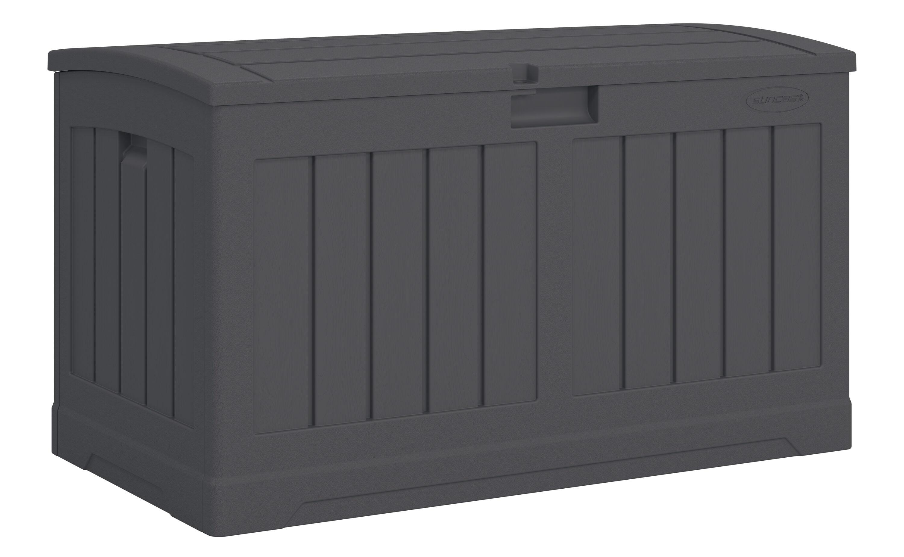 Suncast Suncast 50 Gallon Plastic Deck Box with Molded Lockable Feature for Home, Gray