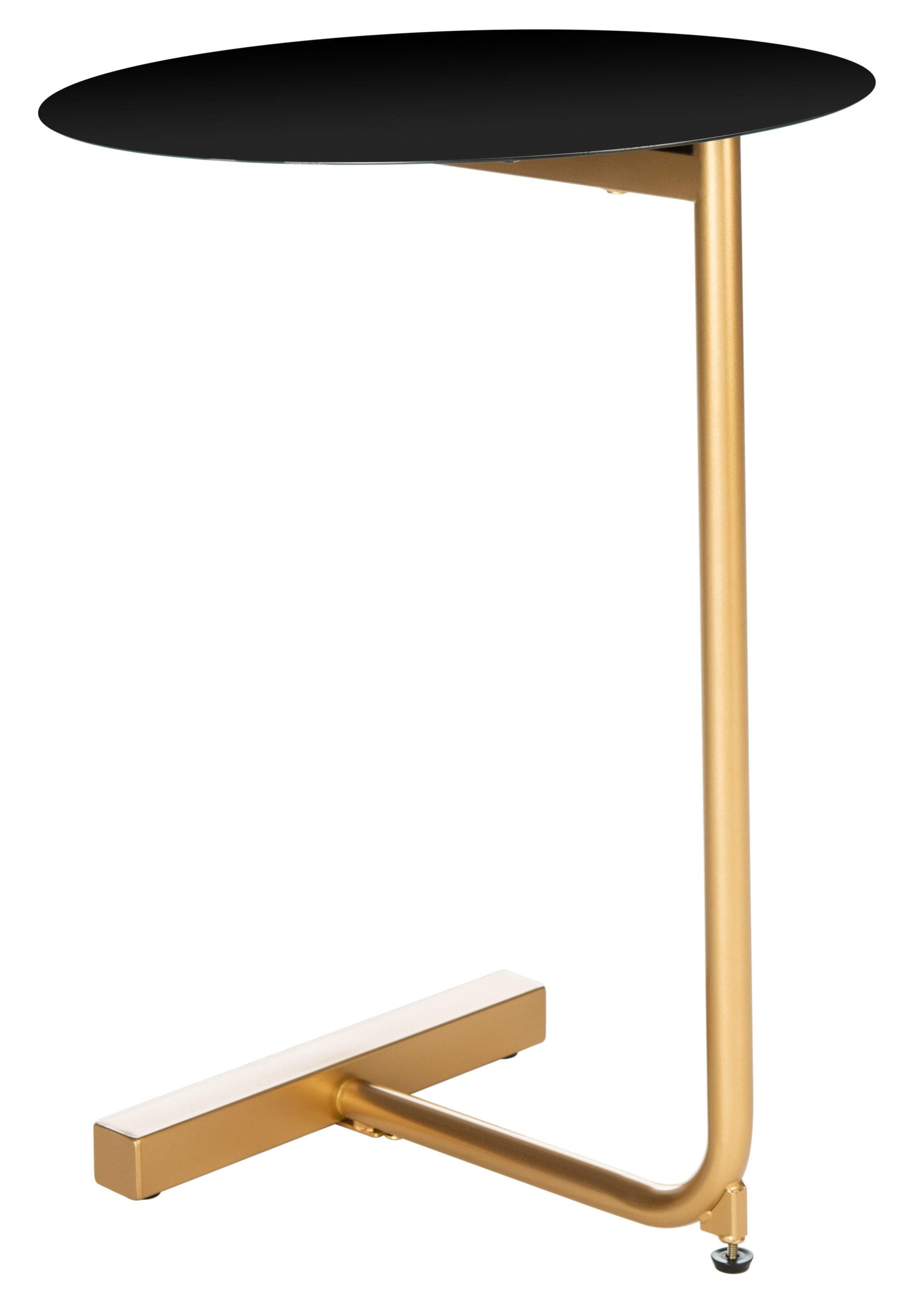 Haylee Round Side Table - Black/Gold - Safavieh.