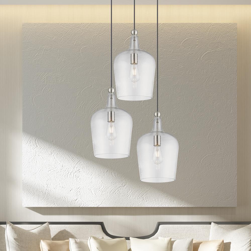 Livex Lighting Art Glass 1 - Light Pendant in  Brushed Nickel