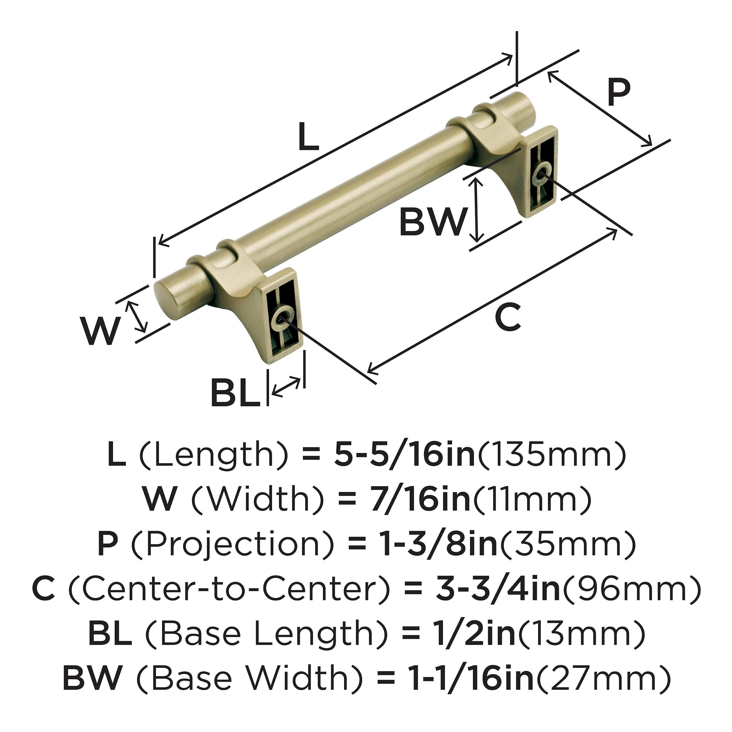 Amerock Davenport 3-3/4 inch (96mm) Center-to-Center Golden Champagne Cabinet Pull