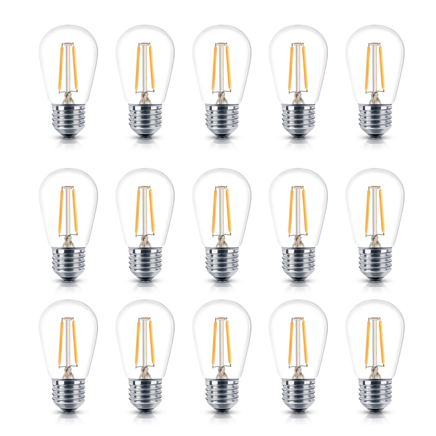 Brightech AmbiencePro 15-Pack 2 W 3000K S14 Dimmable E26 LED Vintage Edison LED Light Bulbs