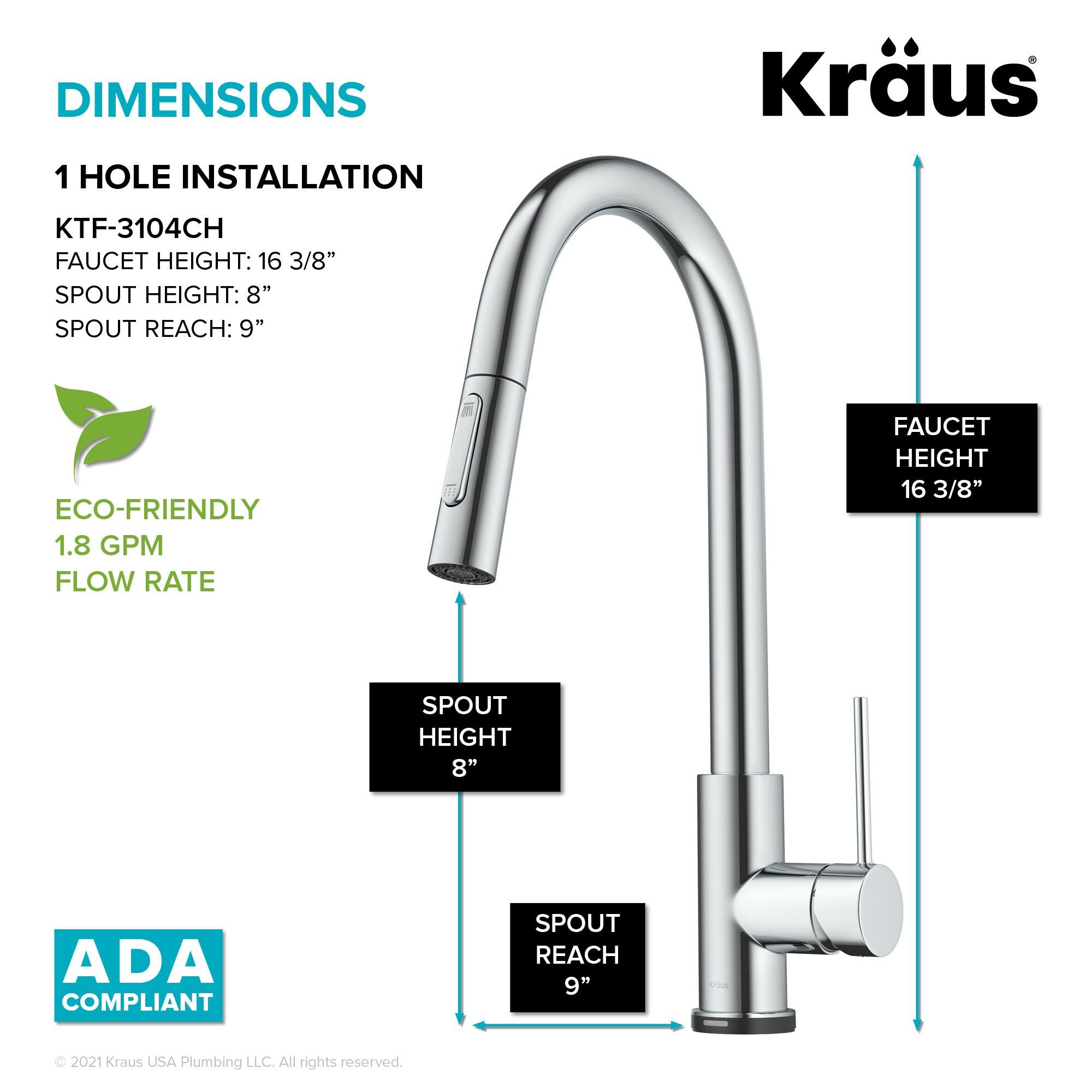 Kraus Oletto Single-Handle Touch Kitchen Sink Faucet