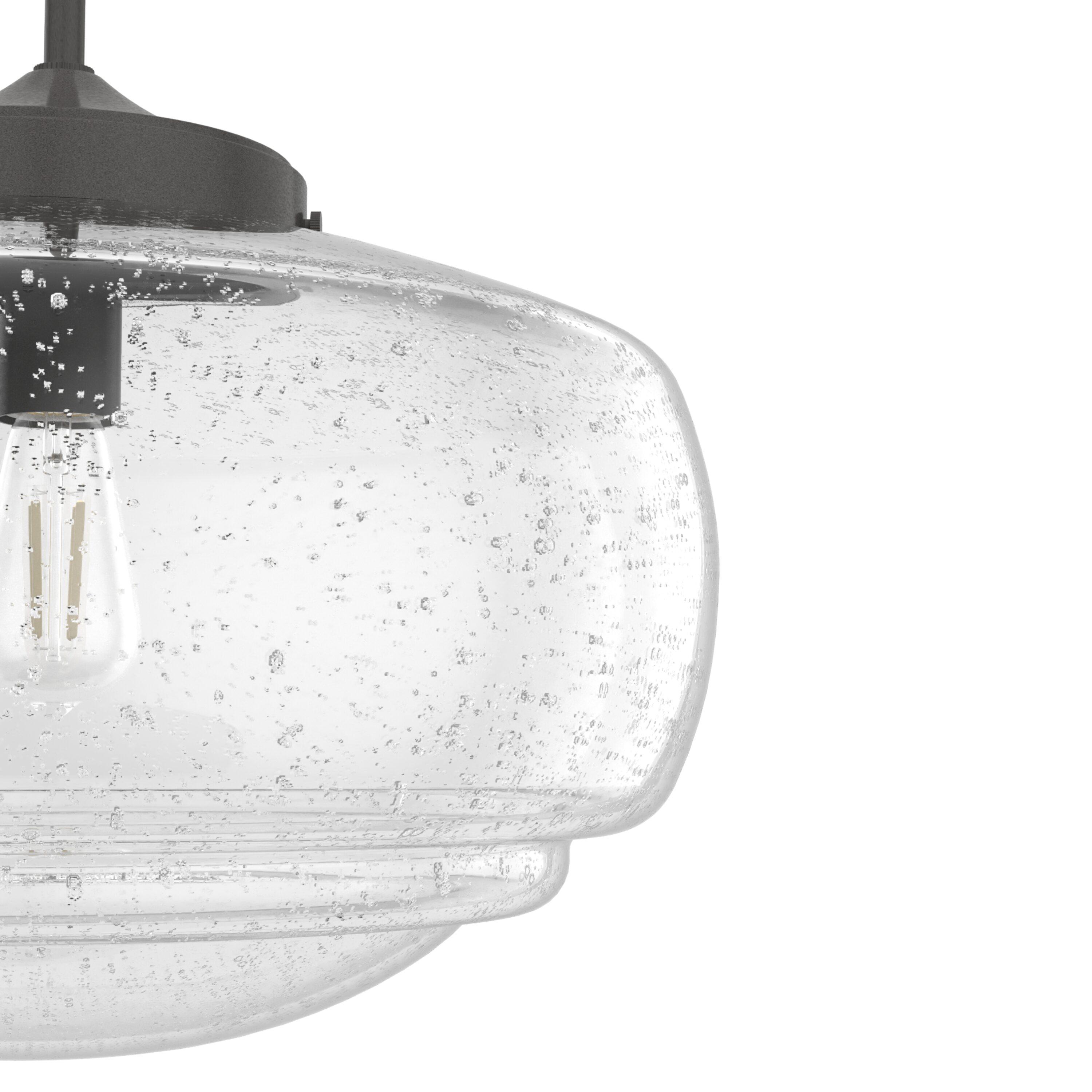 Saddle Creek 1 - Light Single Schoolhouse Pendant with Glass