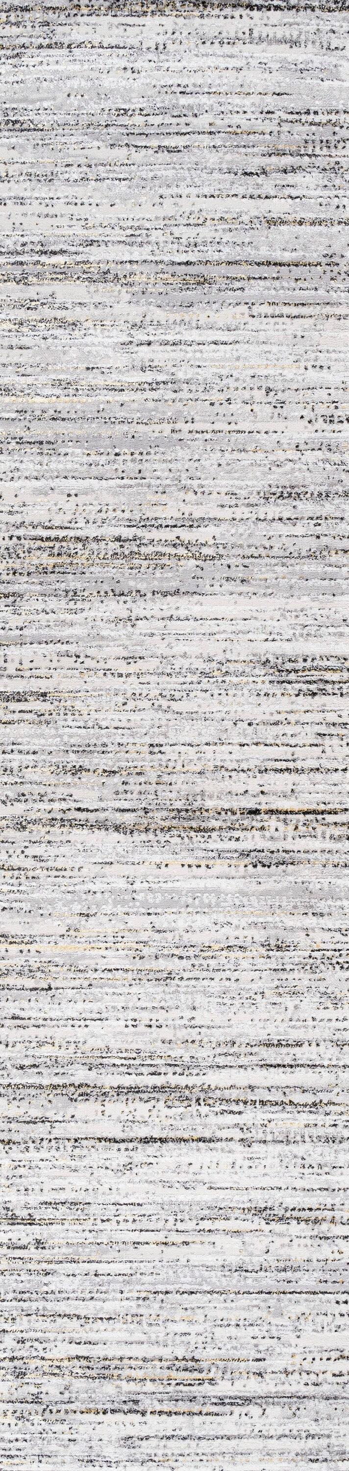2'x10' Loom Modern Strie'  Runner Rug, Gray/Black - JONATHAN Y