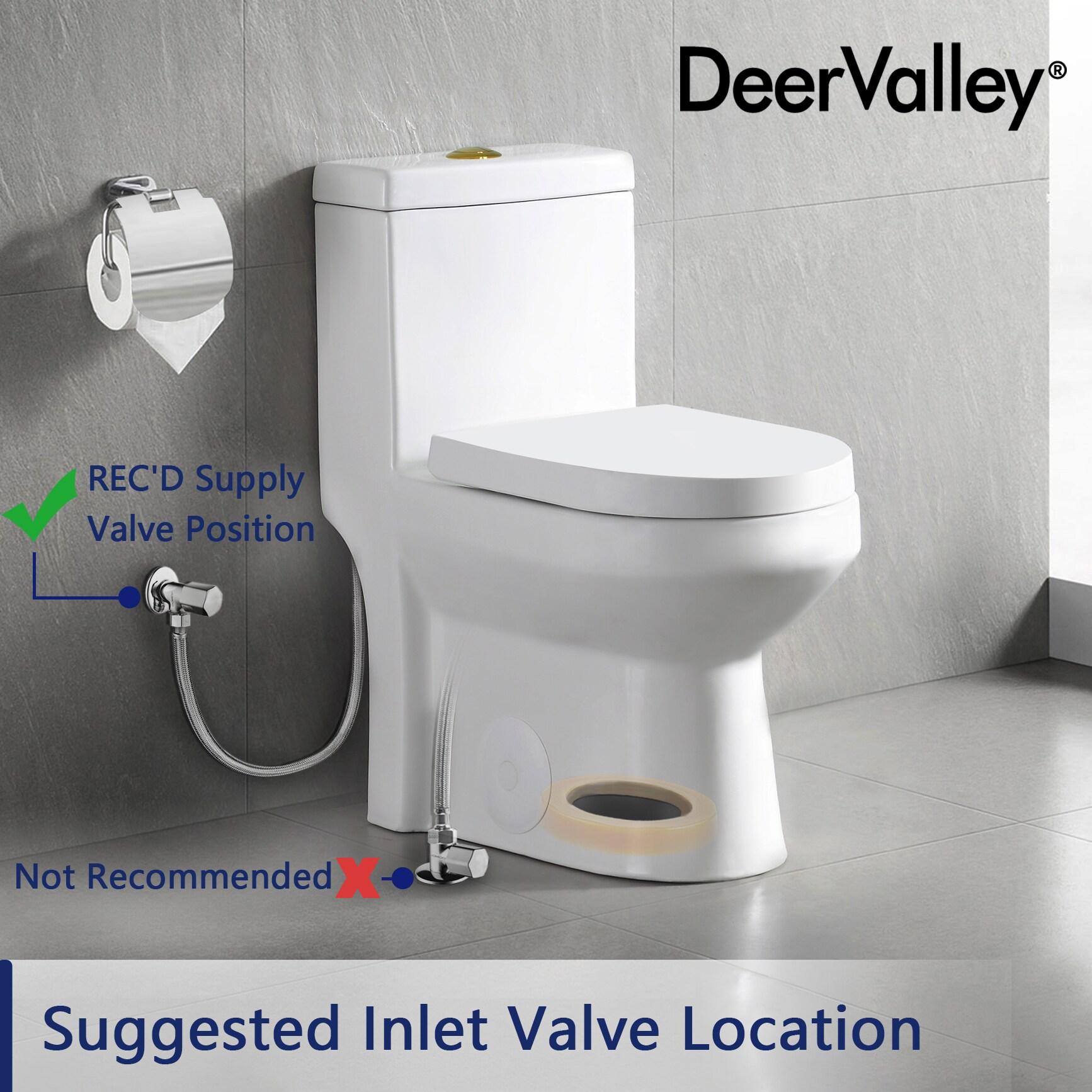 DeerValley Liberty Compact Toilets One-Piece Toilet With High-Efficiency Flush Round Toilet for Space-Saving Floor Mounted (Seat Included)