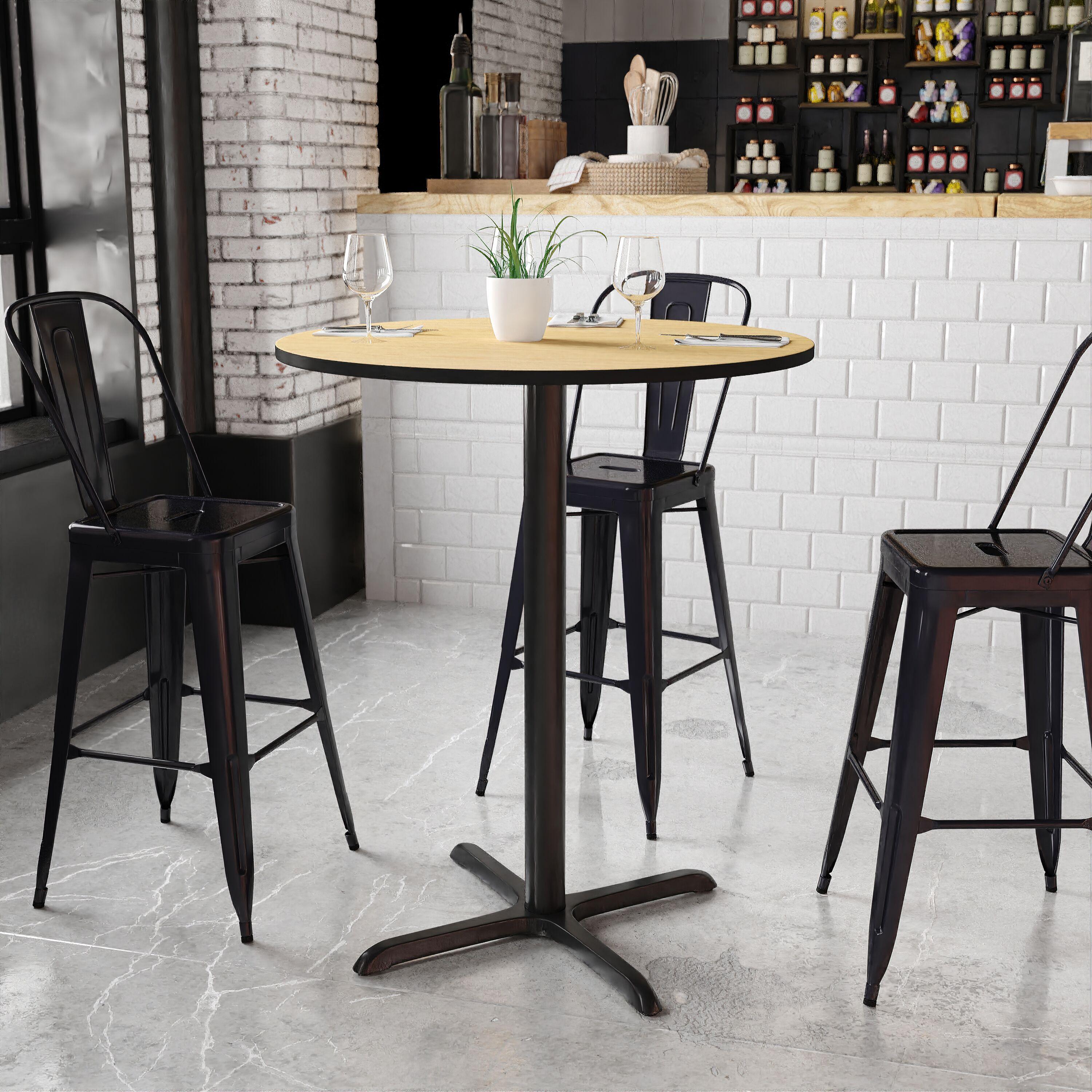 Flash Furniture Carrus Round Laminate Table Top with Height Table Base