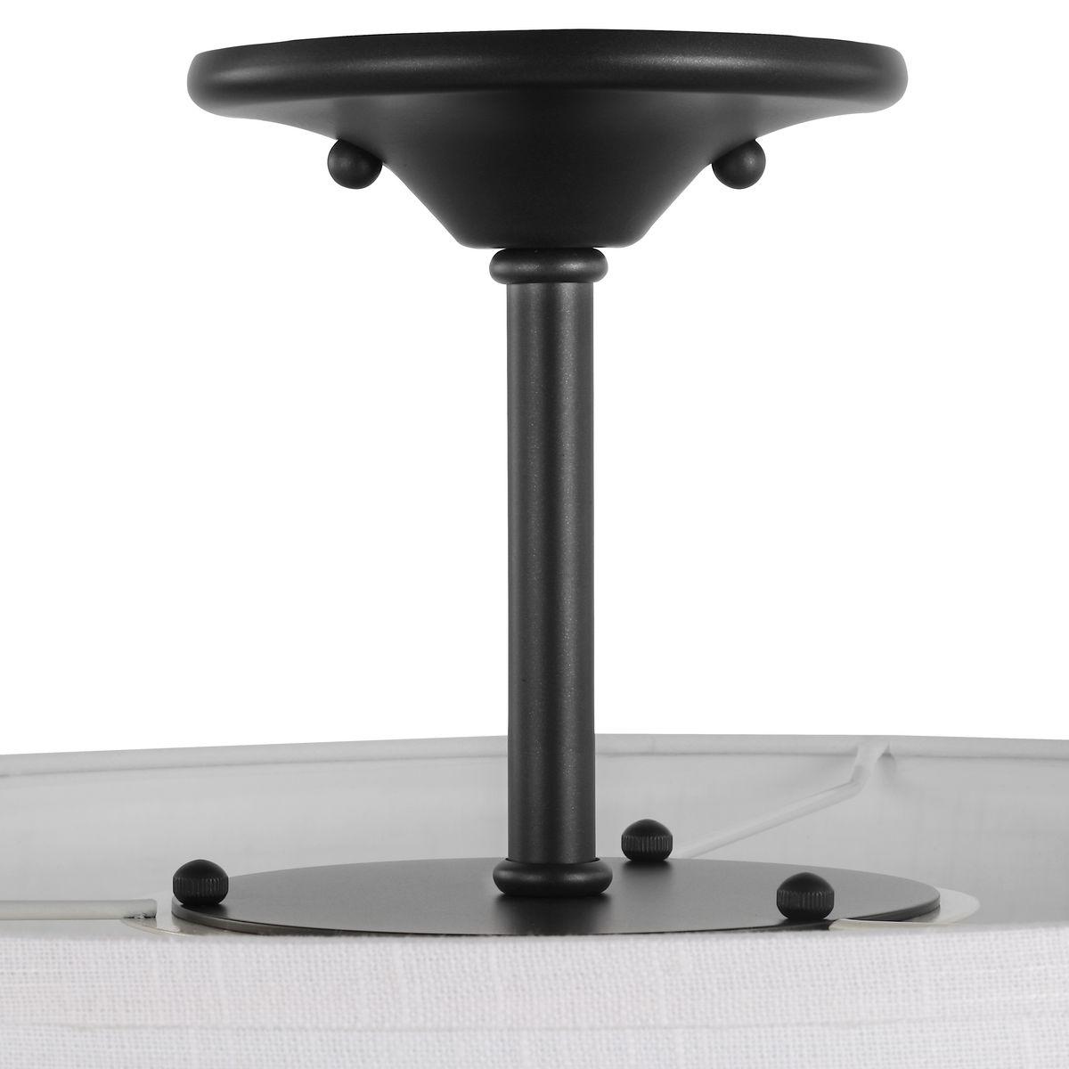 Progress Lighting, Inspire Collection, 3-Light Semi-Flush Mount, Graphite, Summer Linen Shade