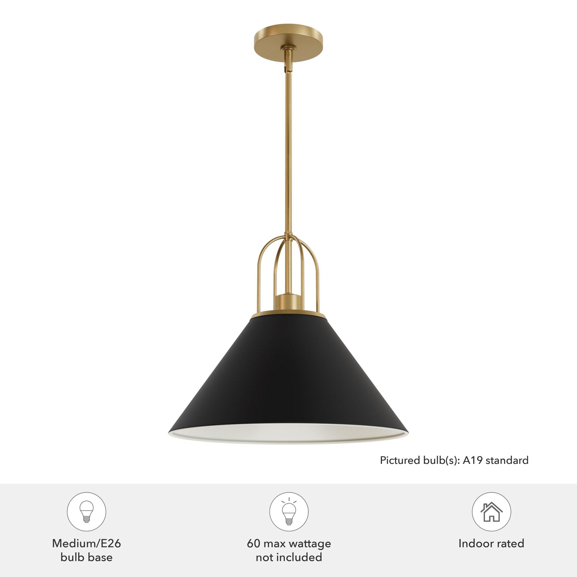 Jasmine Roth Collection + Hunter Jasmine Roth 1 - Light Flat Matte Black Cone Pendant