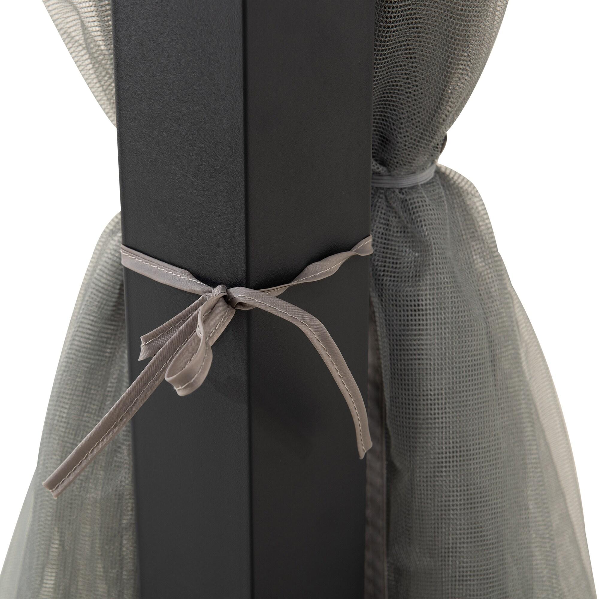 Sunjoy Sunjoy Hardtop Gazebo 12 x 16 ft. Outdoor Gazebo, Heavy Duty Steel Frame Gazebo, Double Tiered Metal Gazebo with Ceiling Hook and Removable Netting Sidewalls