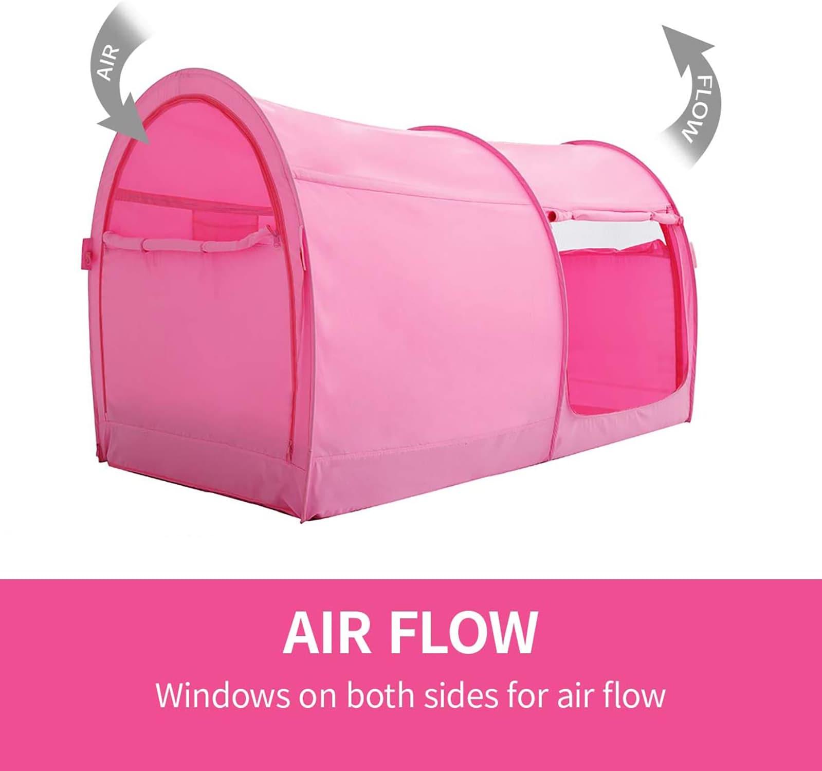 Alvantor Bed Tent Bed Canopy Full Size Tents for Girls boys Portable Tent Indoor Sleeping Tents 93% Blackout Bed Shelter Pink